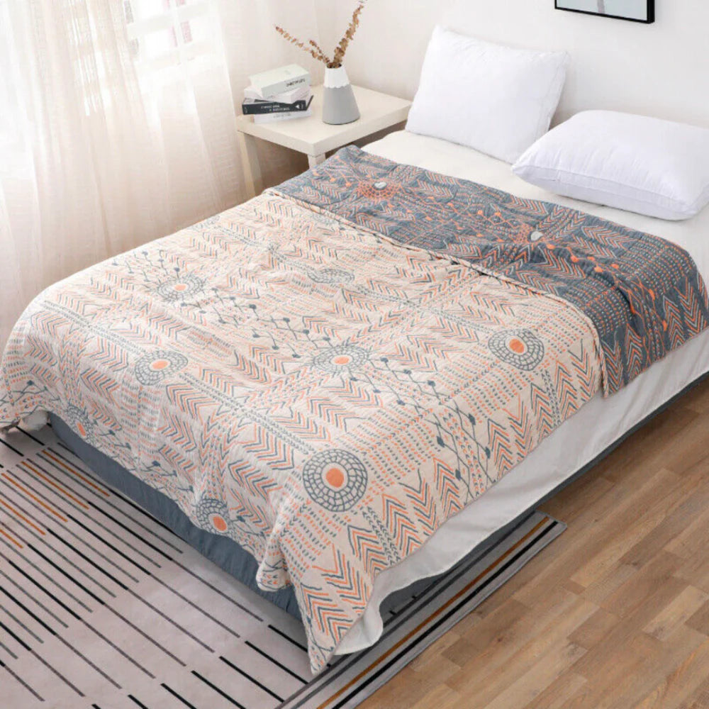 Wendedecke mit Boho-Mandala – Weich und Dekorativ | Perfekt für Sofa und Bett