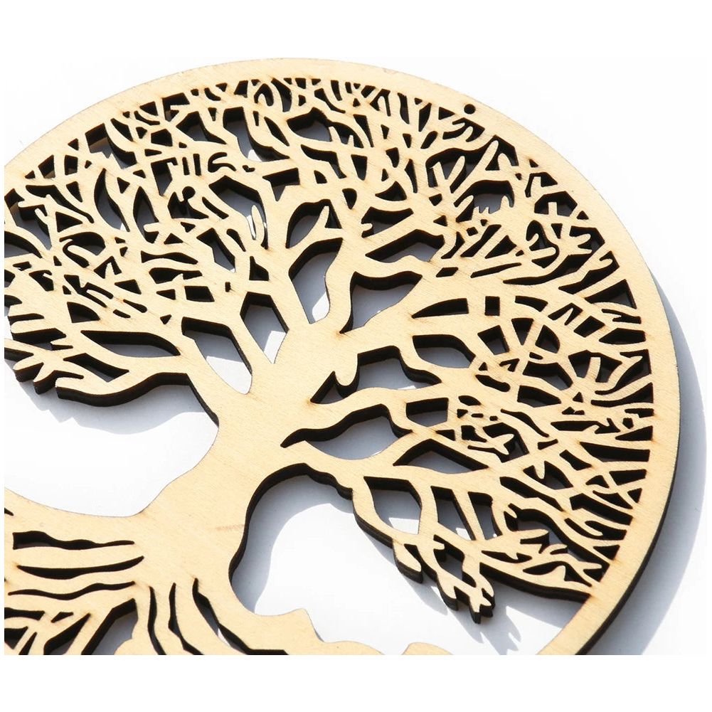 Tree of Life Wood Art - Hängende Hölzerne Yggdrasil Wanddeko - Elegare