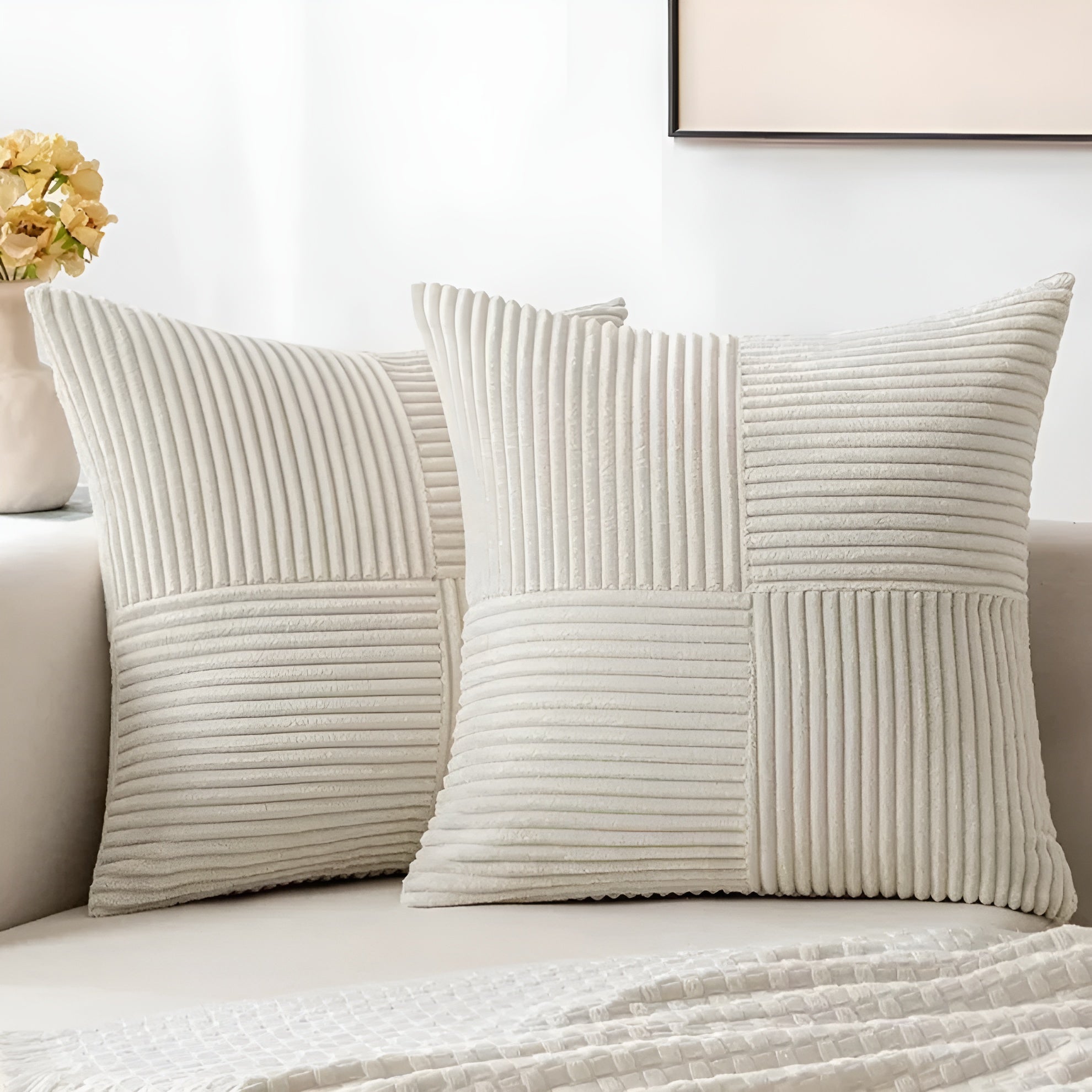 Dekorativer Sofakissenbezug – Premium-Qualität | Bequem & stilvoll - Beige / 45x45 cm - Bettwäsche-Set