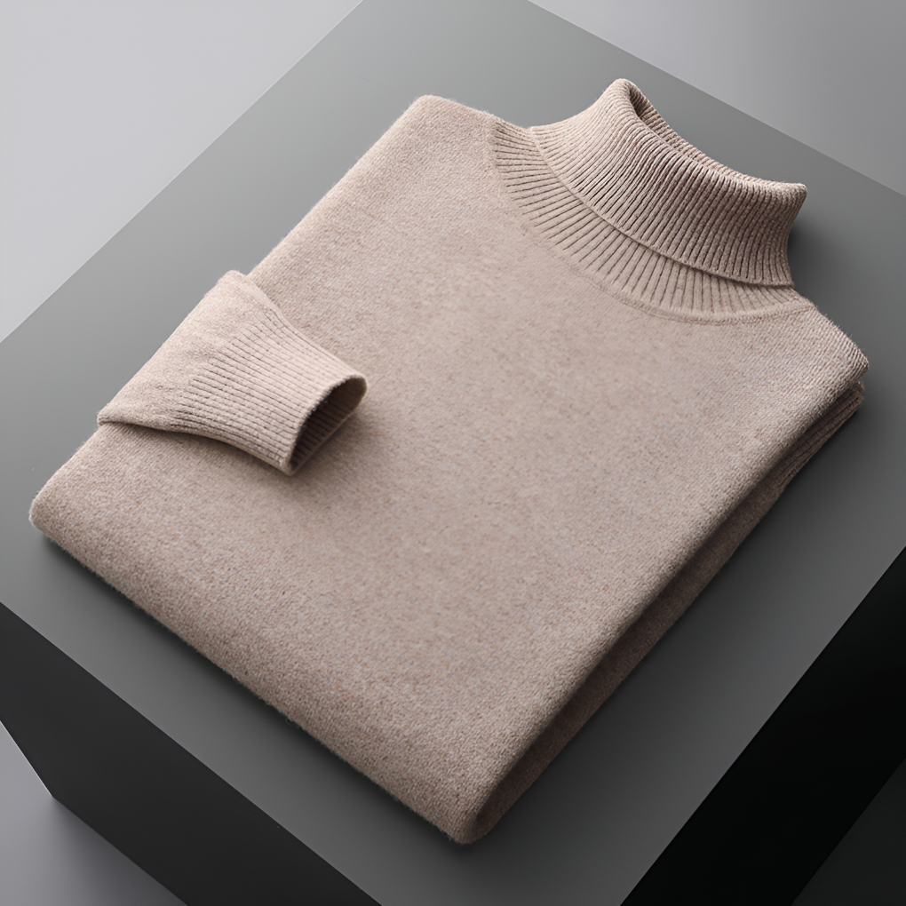 Herren Kaschmirpullover mit Rollkragen in Marineblau