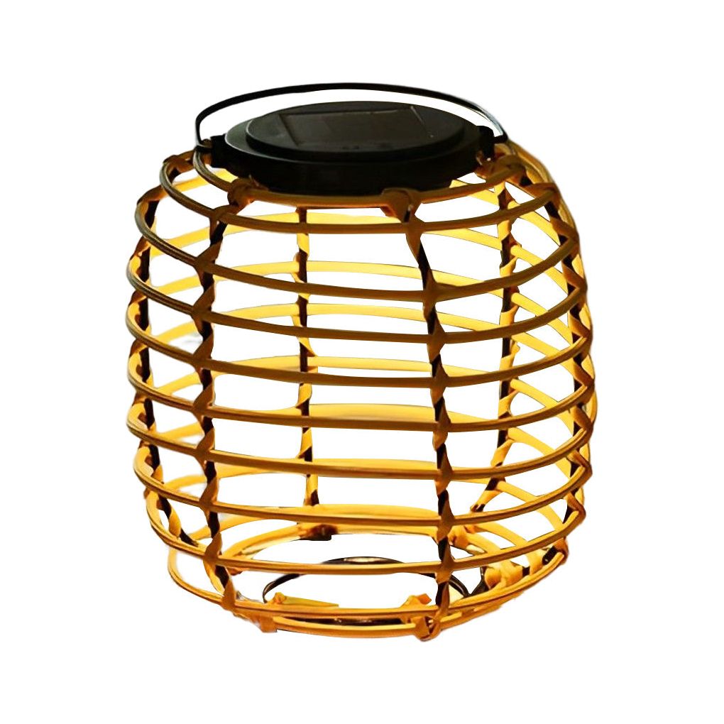 SolarGlow Laterne - Outdoor Rattan Solar Lampe Garten Dekor Elegare