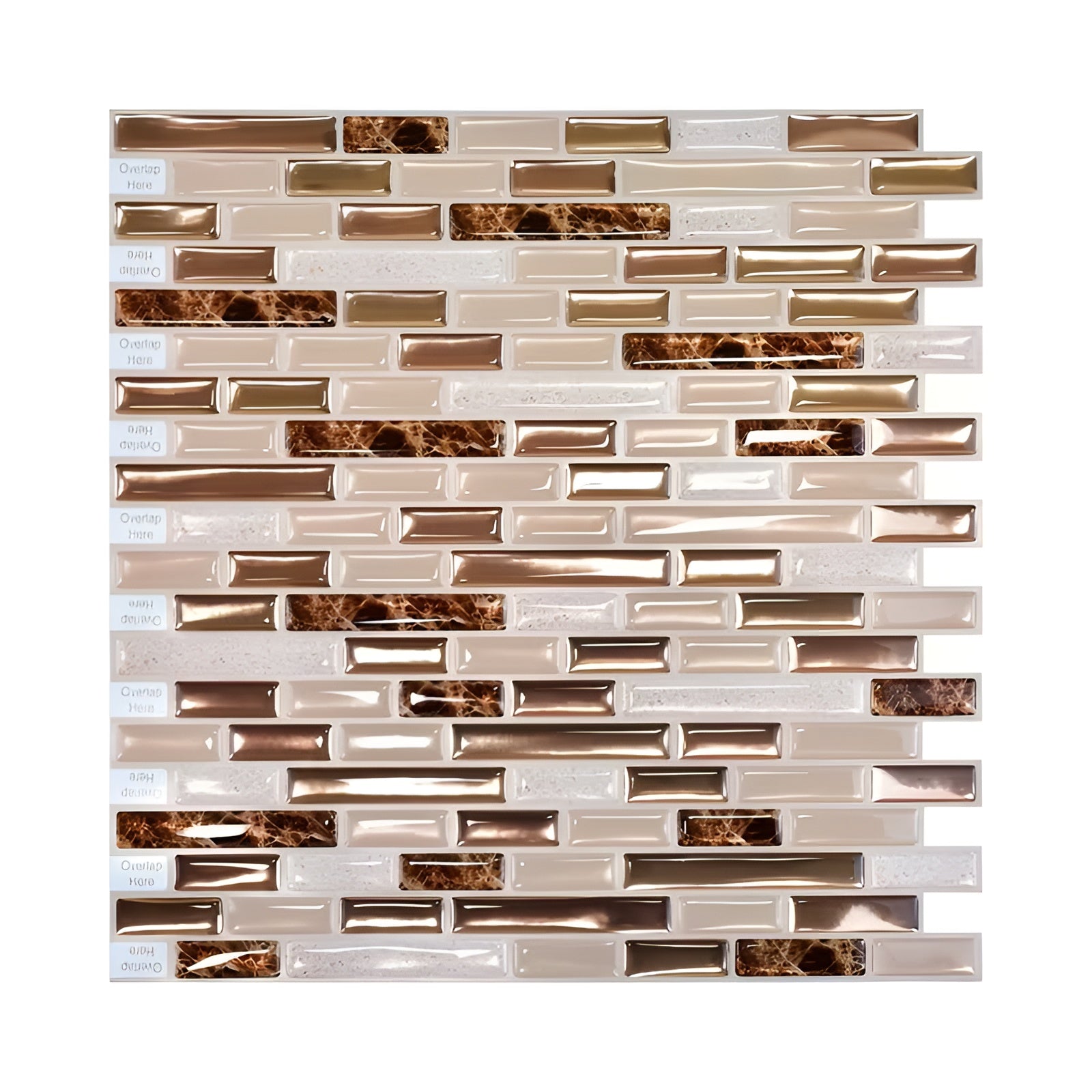 10er Set Selbstklebende 3D Wandfliesen in Gold – Hitzebeständig & Wasserdicht | Perfekt für Küche und Badezimmer