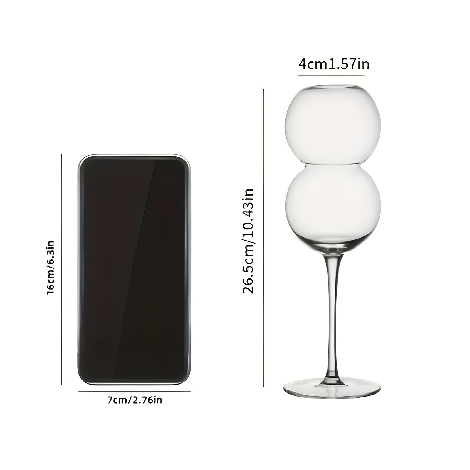 2er Set Glasbecher in Kugelform – Elegant und Dekorativ | Wiederverwendbar mit Glasstrohhalmen Perfekt für Saft Drinks