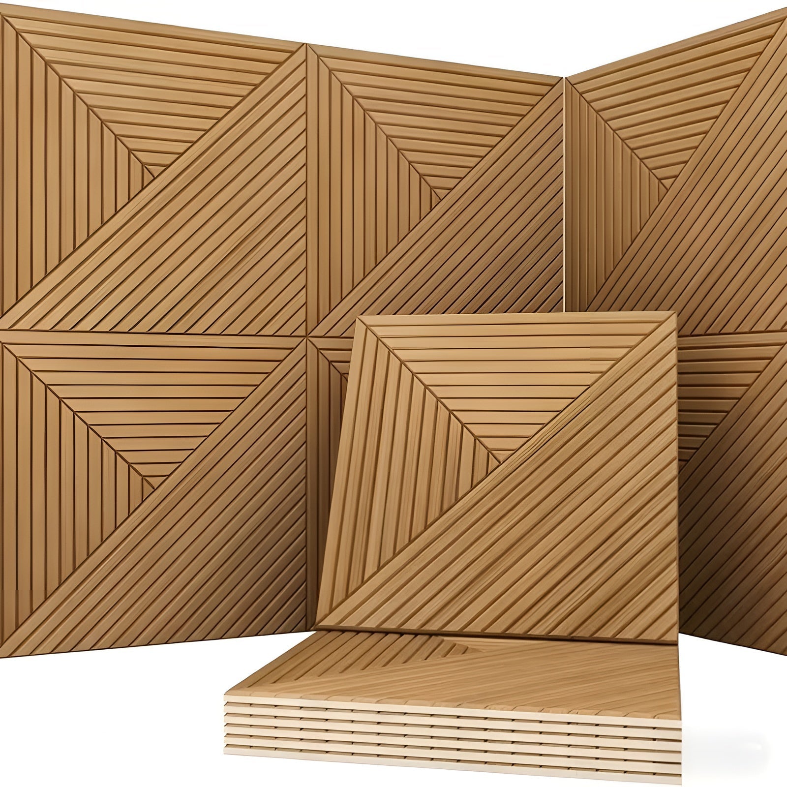 3d-akustikwandpaneele MIT Holzmaserung – Selbstklebende Schallabsorbierende Polyesterfaserplatten Für Wohnzimmer Büros