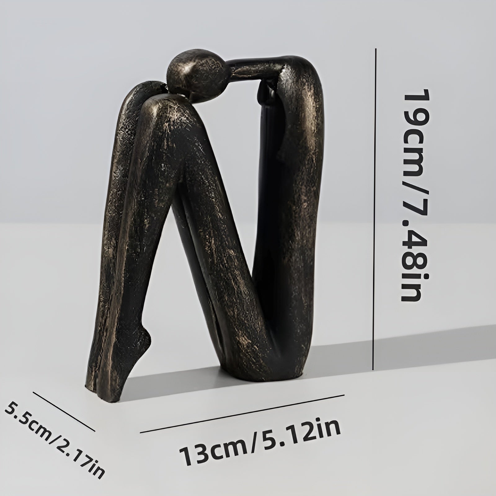 2-teiliges Skulpturen-Set aus Kunstharz – Moderne Menschenfiguren | Dekorativ für Regal & Wohnzimmer - Skulptur