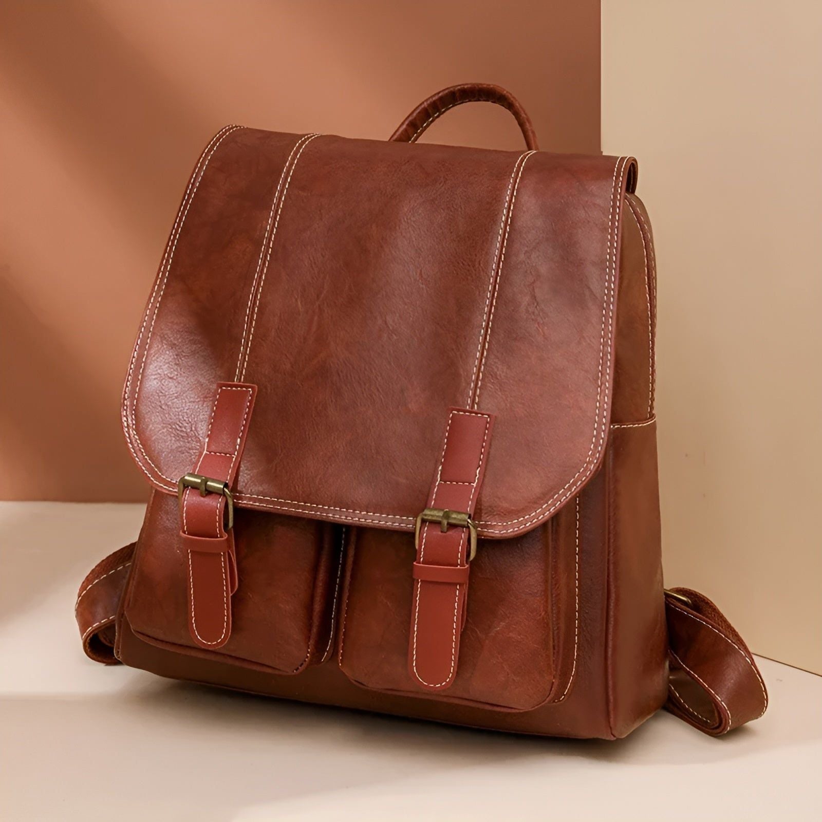 Leni Backpack - Vintage Lederrucksack für Frauen - Elegare