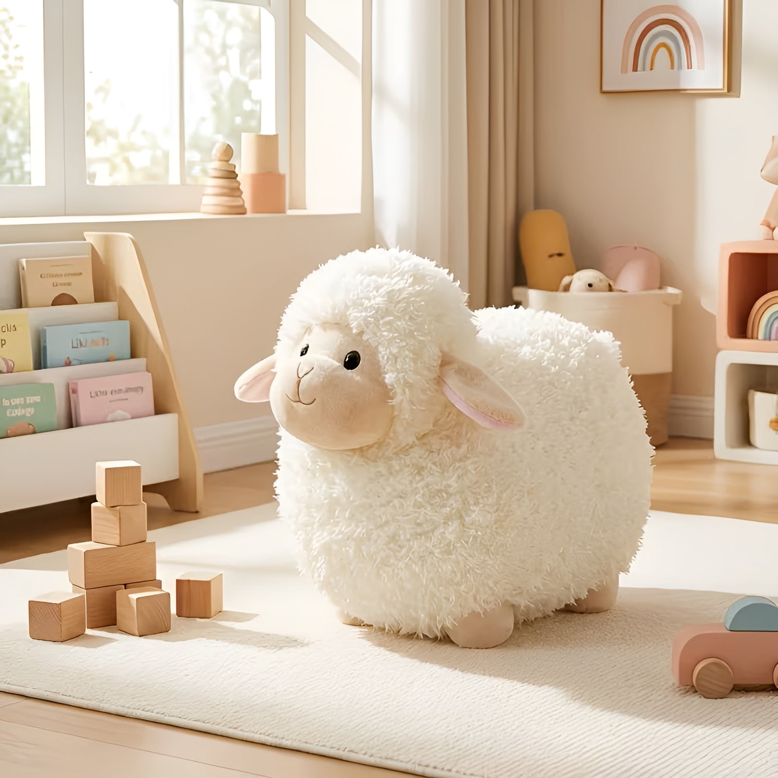 Süße Schaf-plüschtiere – Weich Und Kuschelig | Hochwertiges Polyester Für Kinder - Weiß - Plüschtier