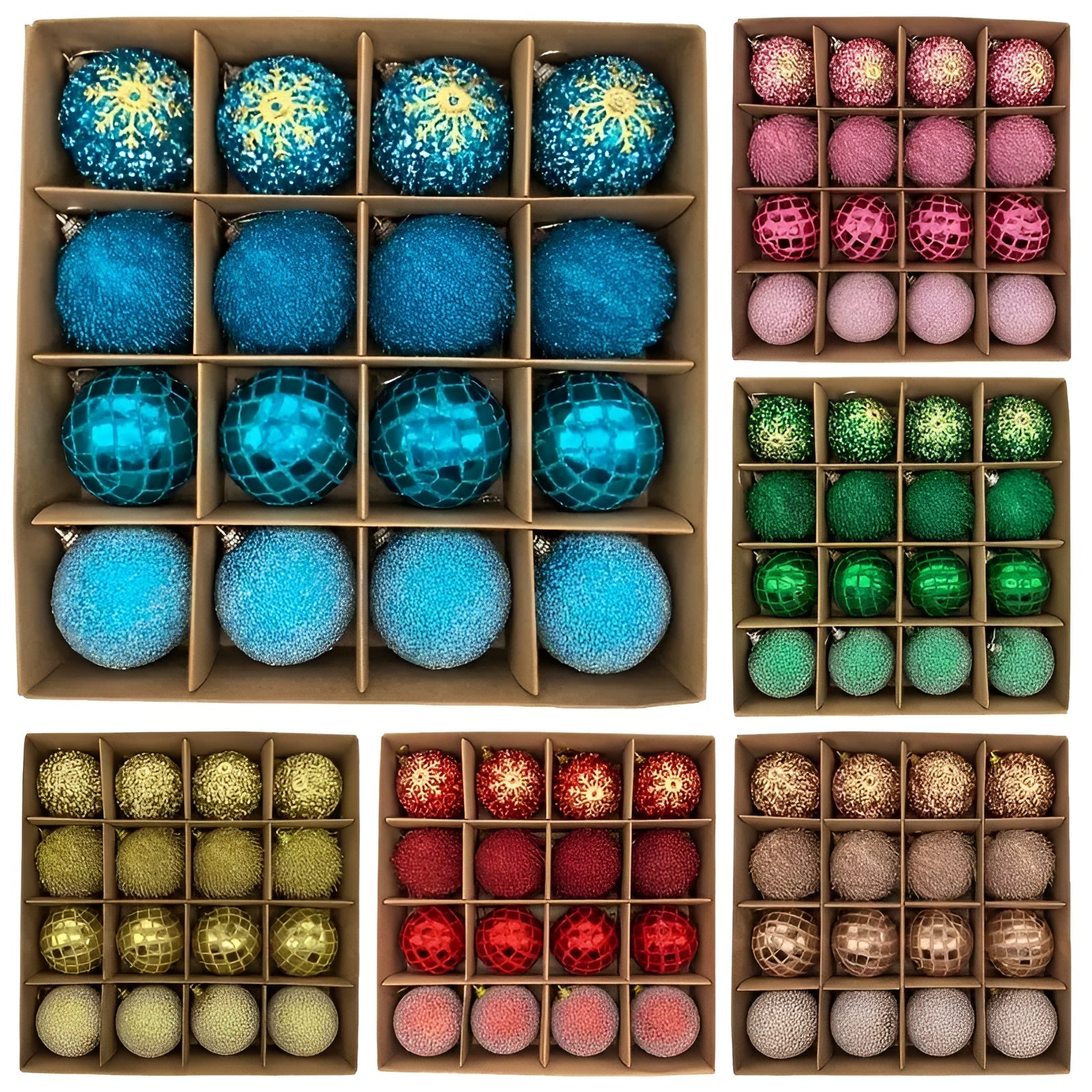 Weihnachtskugeln Set (16 Stück, Ø 6 cm) – Bunte Christbaumkugeln | Perfekte Deko für Baum, Wohnzimmer & Garten