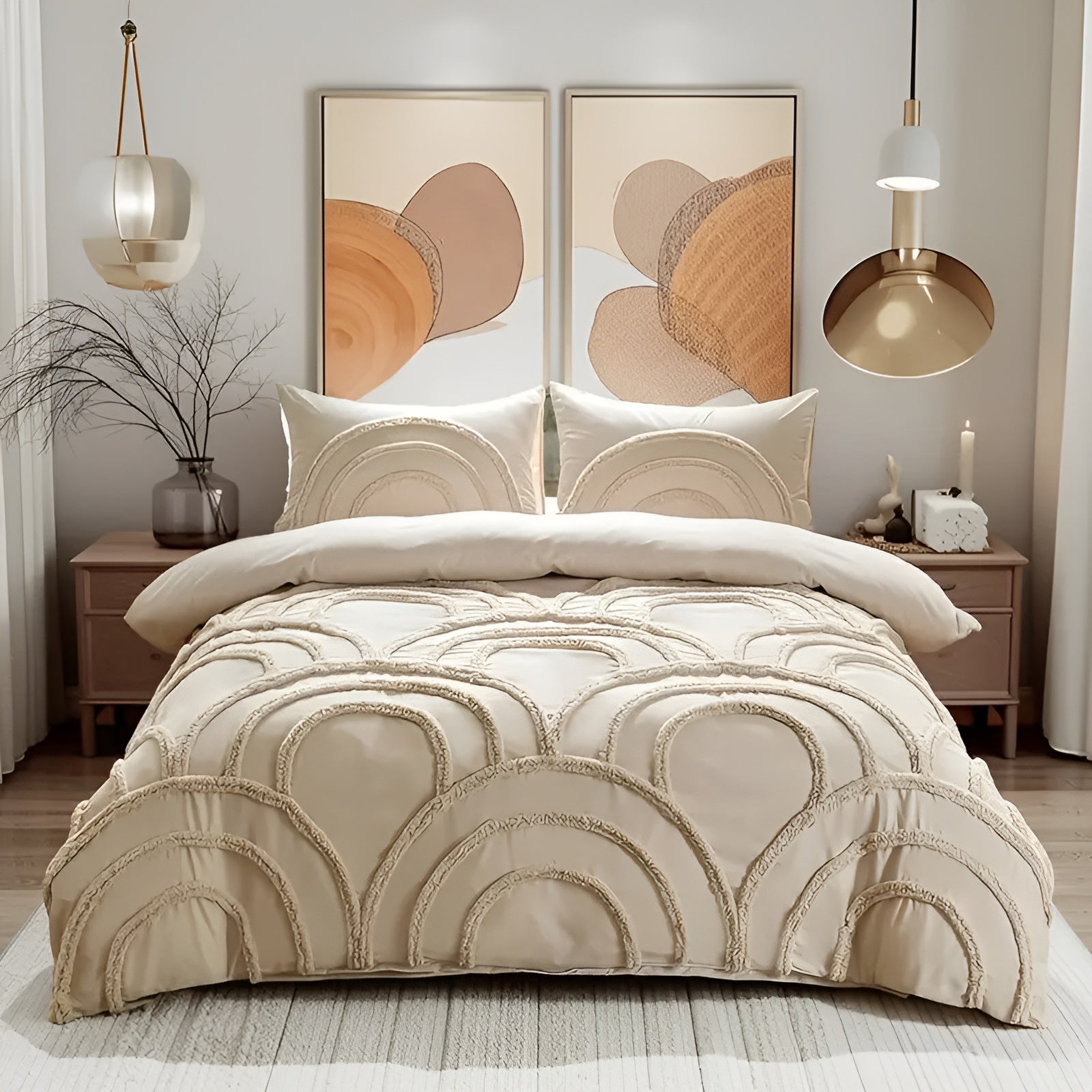 Boho Bettwäsche-Set – Weich und Stilvoll | Aus Mikrofaser mit Getuftetem Design