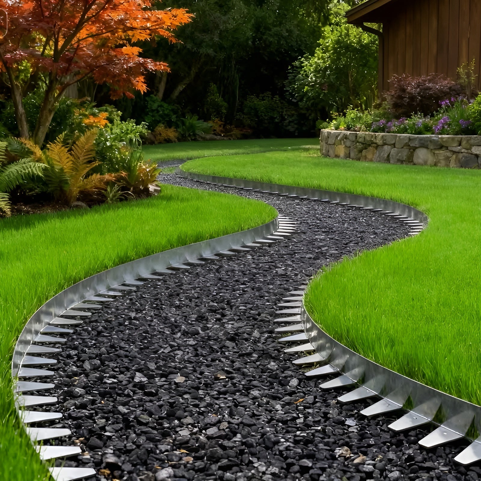 Beeteinfassung Metall 5er Set – Wetterfest und Einfach zu Montieren | Für Garten, Rasen und Blumenbeete