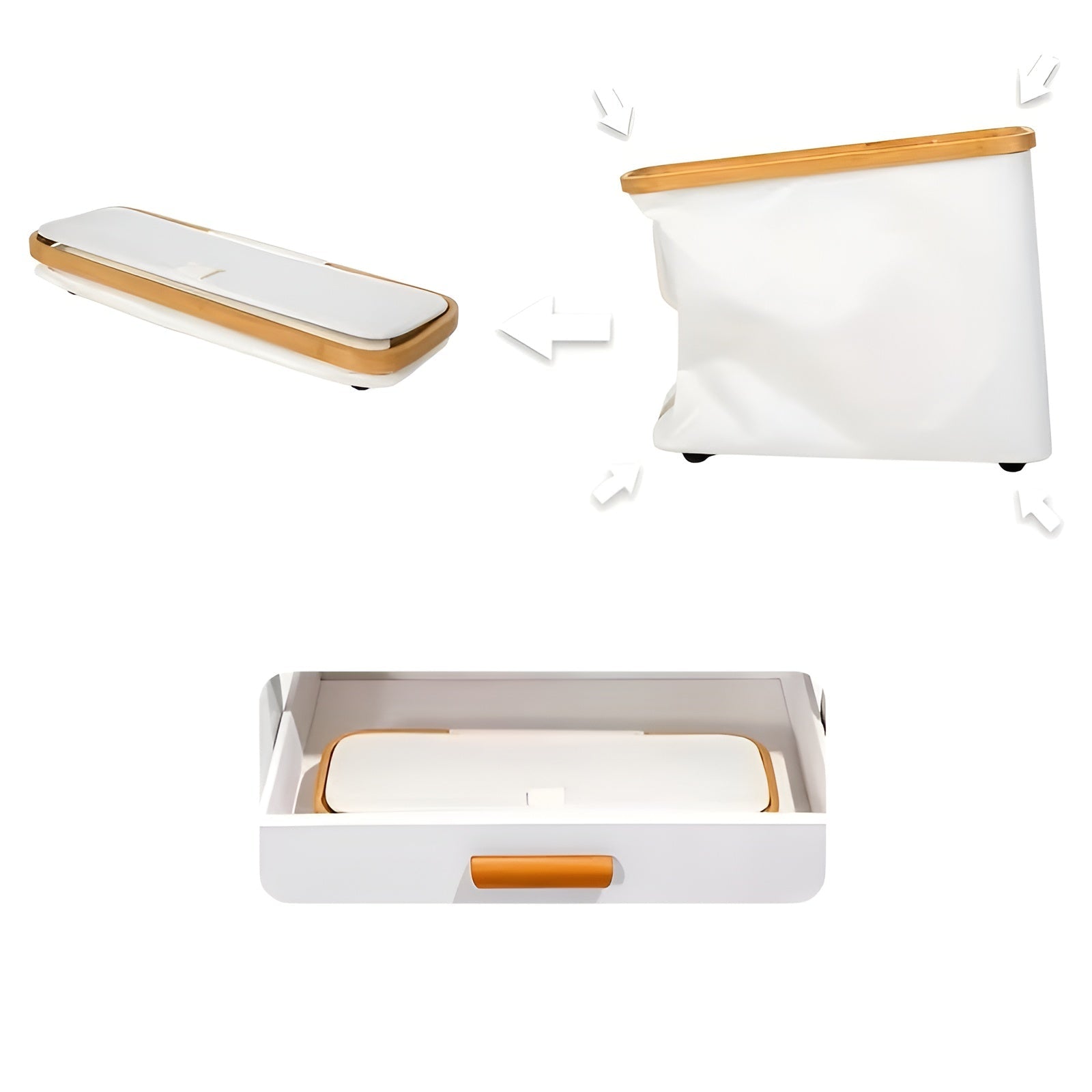 Großer Toilettenpapierhalter mit Deckel – Platzsparend & Klappbar | Holzrahmen für Badezimmer & WC - Decke