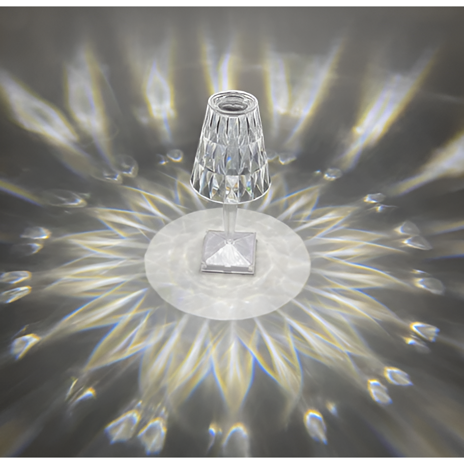 Diamond Glow - Kabellose USB Crystal Shine Nachttischlampe - Elegare