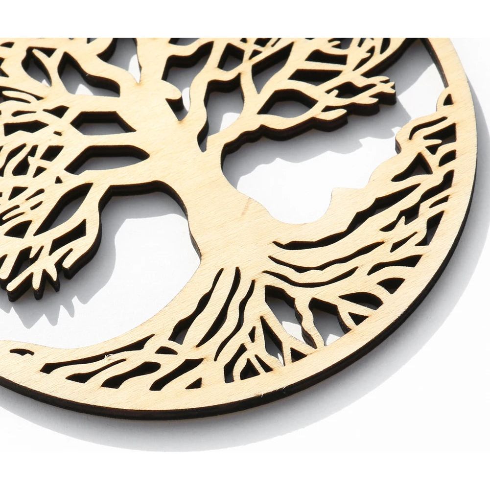 Tree of Life Wood Art - Hängende Hölzerne Yggdrasil Wanddeko - Elegare