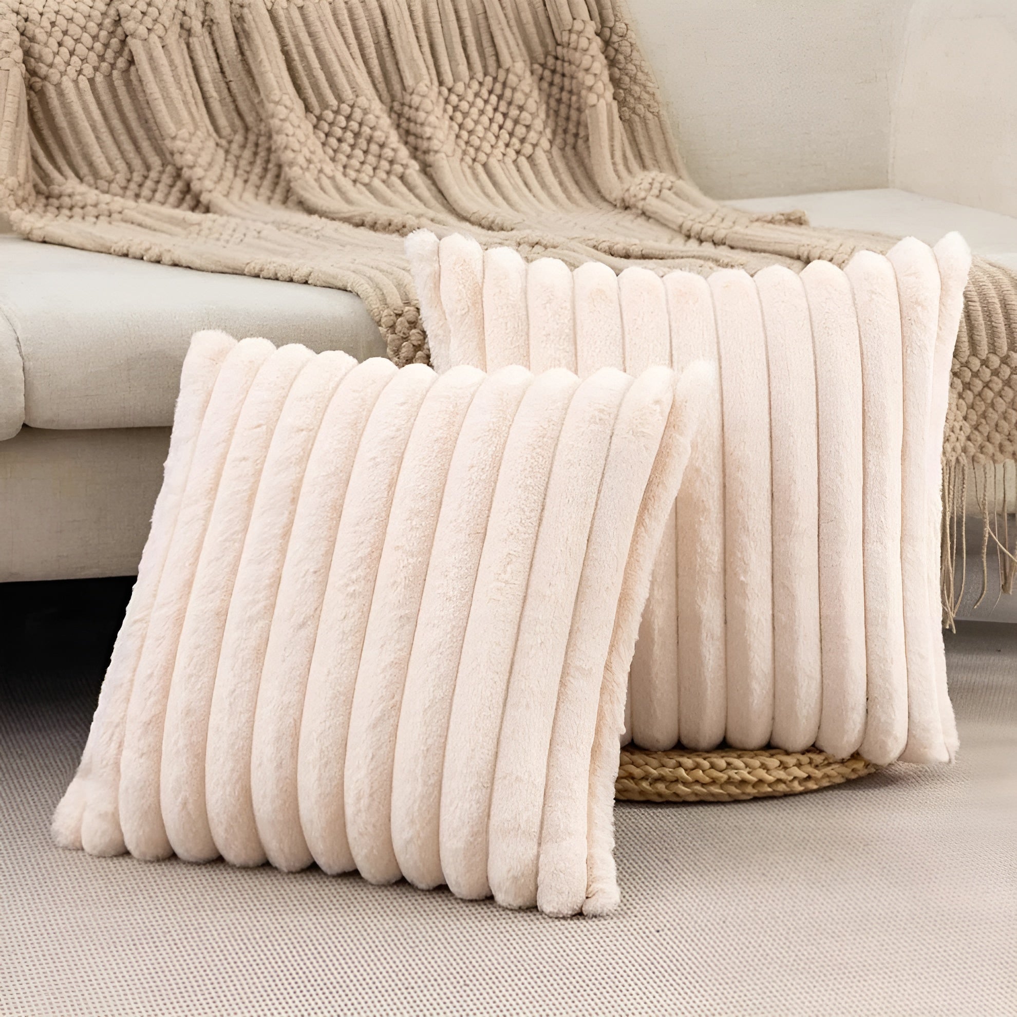Weicher Zierkissenbezug – gemütlich und bequem | Ideal für Sofa und Bett - Apricot / 45 x 45 cm - Bettwäsche-Set