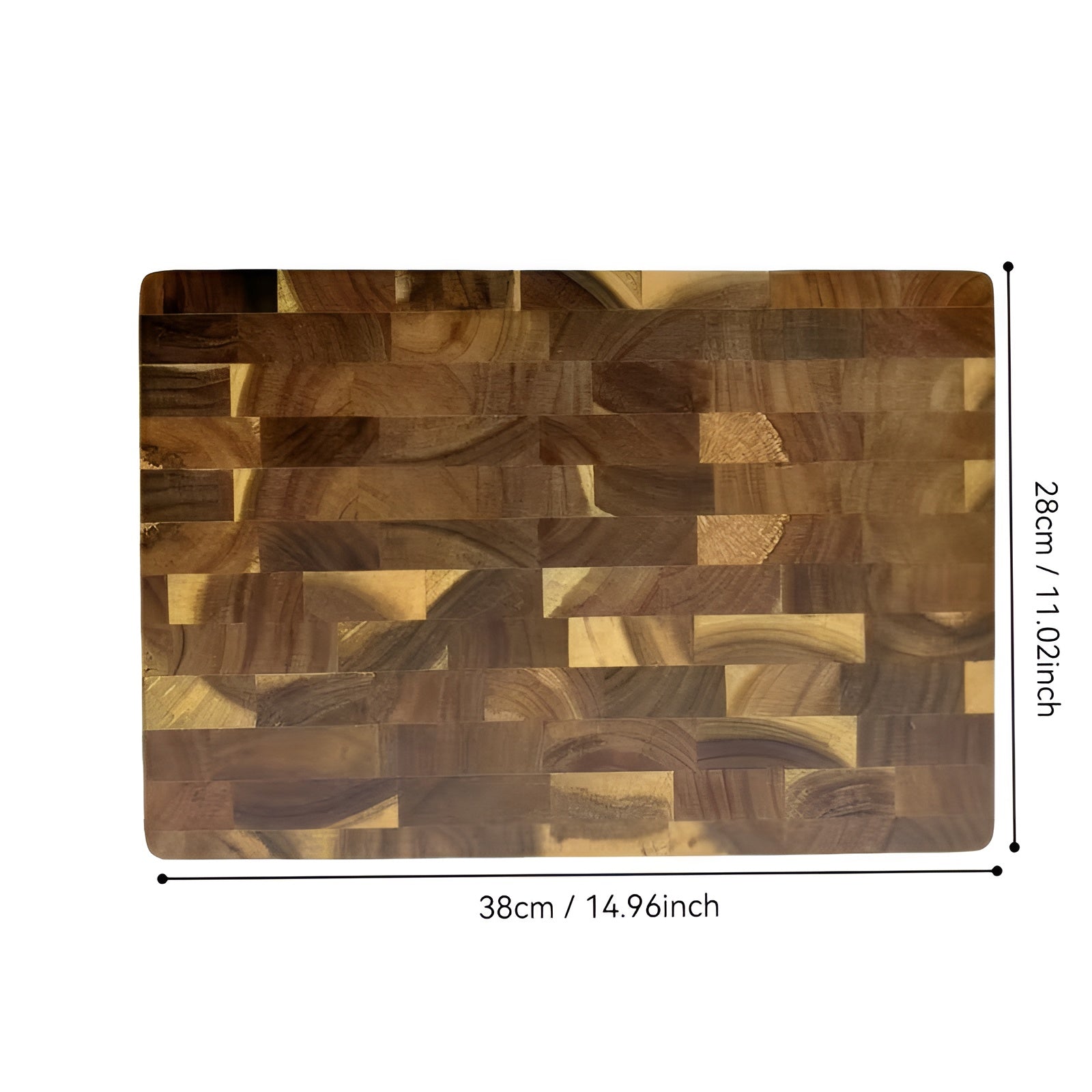 Schneidebrett aus Akazienholz – Hochwertig & Langlebig | Ideal zum Kochen & Servieren - L 38x28cmx1.8cm - Schneidebrett