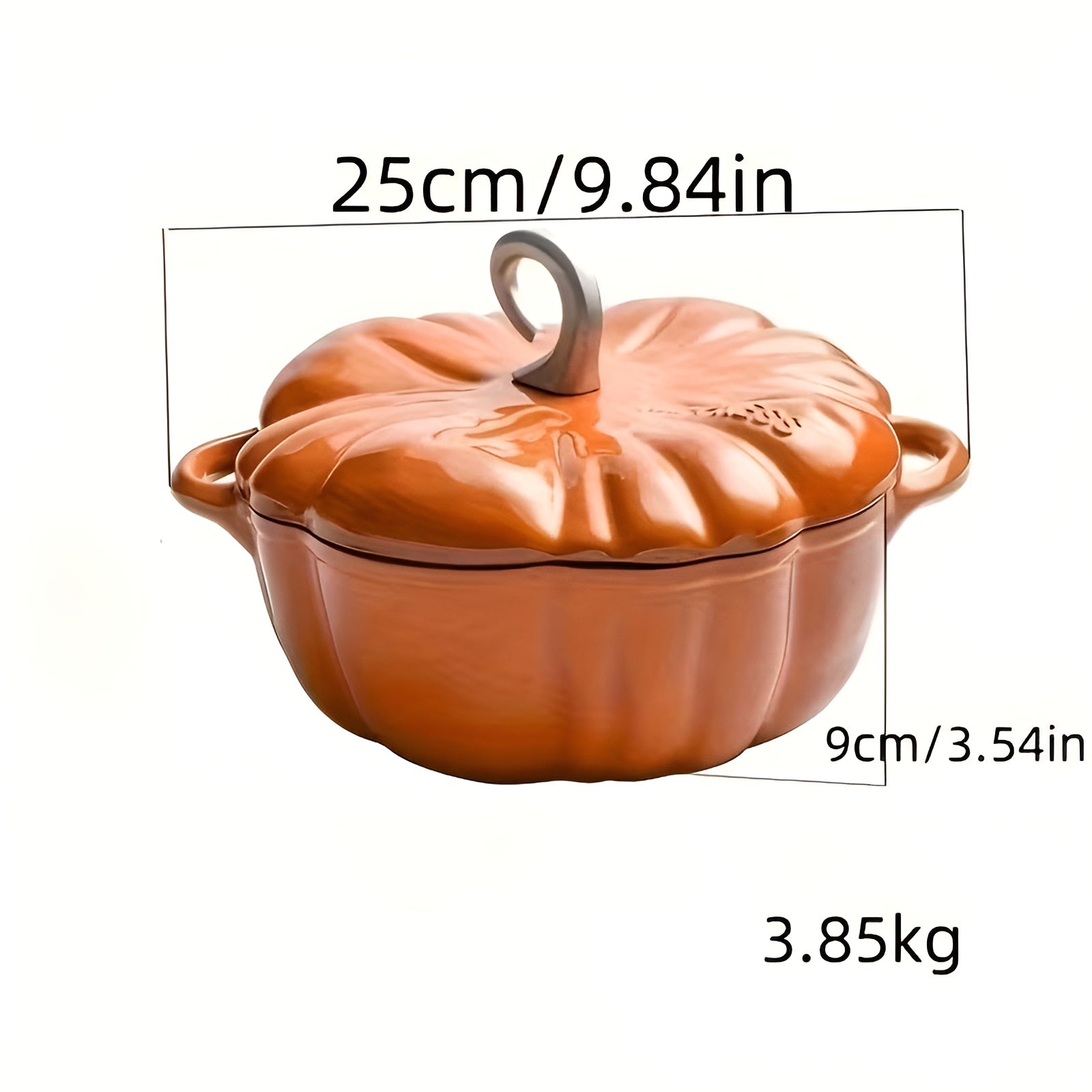 Kürbisförmiger Emaille-Kochtopf – Multifunktionale Suppen- und Eintopfpfanne - Kürbis-Topf-Orange - Wohnzubehör