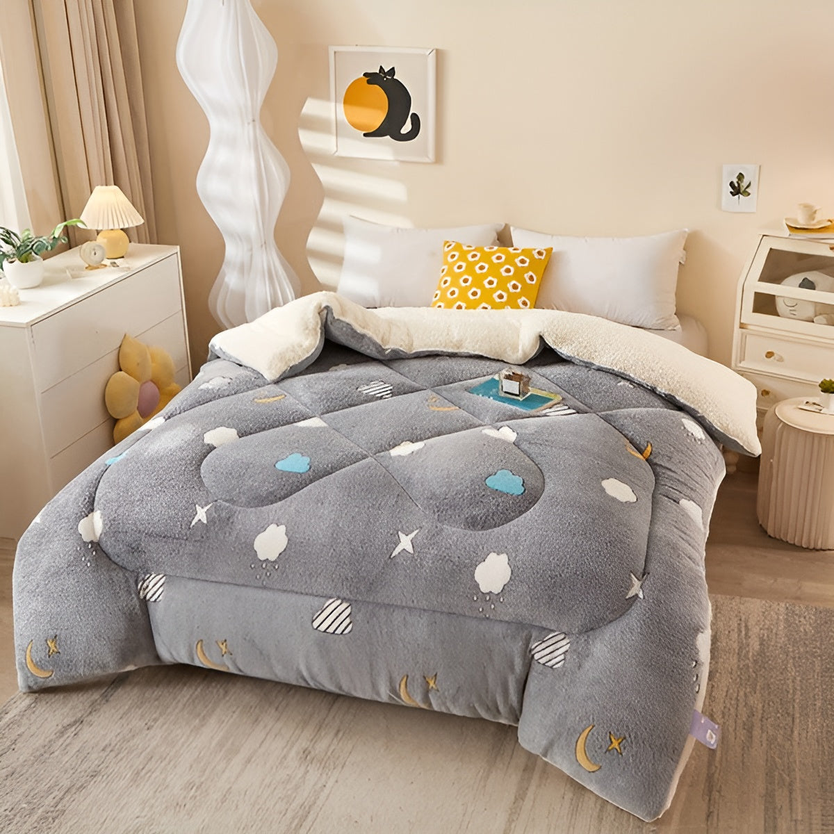 Flanell-Bettdecke mit Blumenmuster – Weich und Gemütlich | Perfekt für das Schlafzimmer