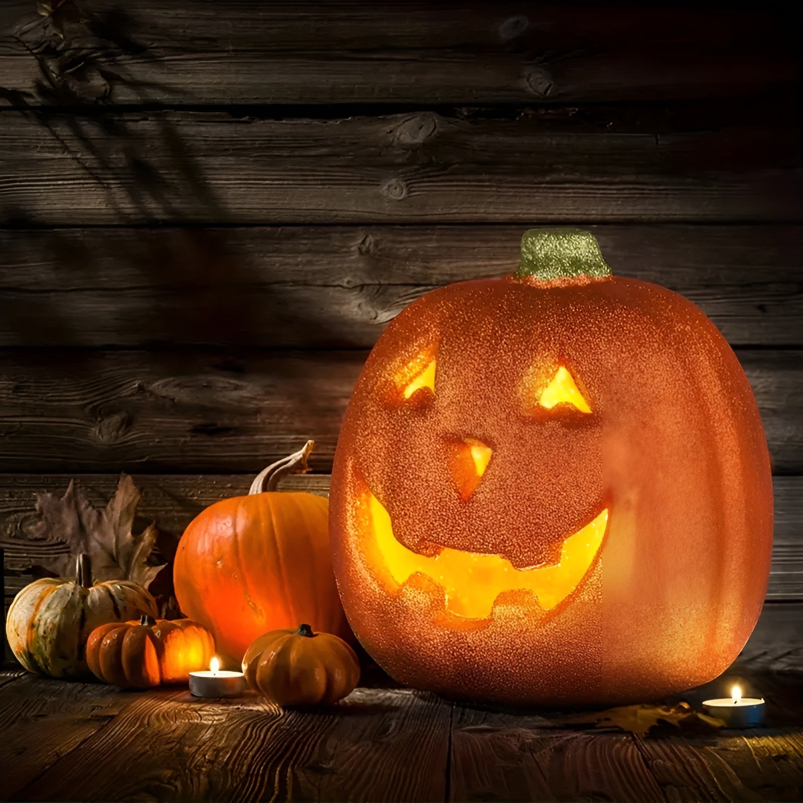 Halloween Kürbis-Laterne – Große Dekorative Leuchte | Perfekt für Innenraum, Party & Herbstdeko