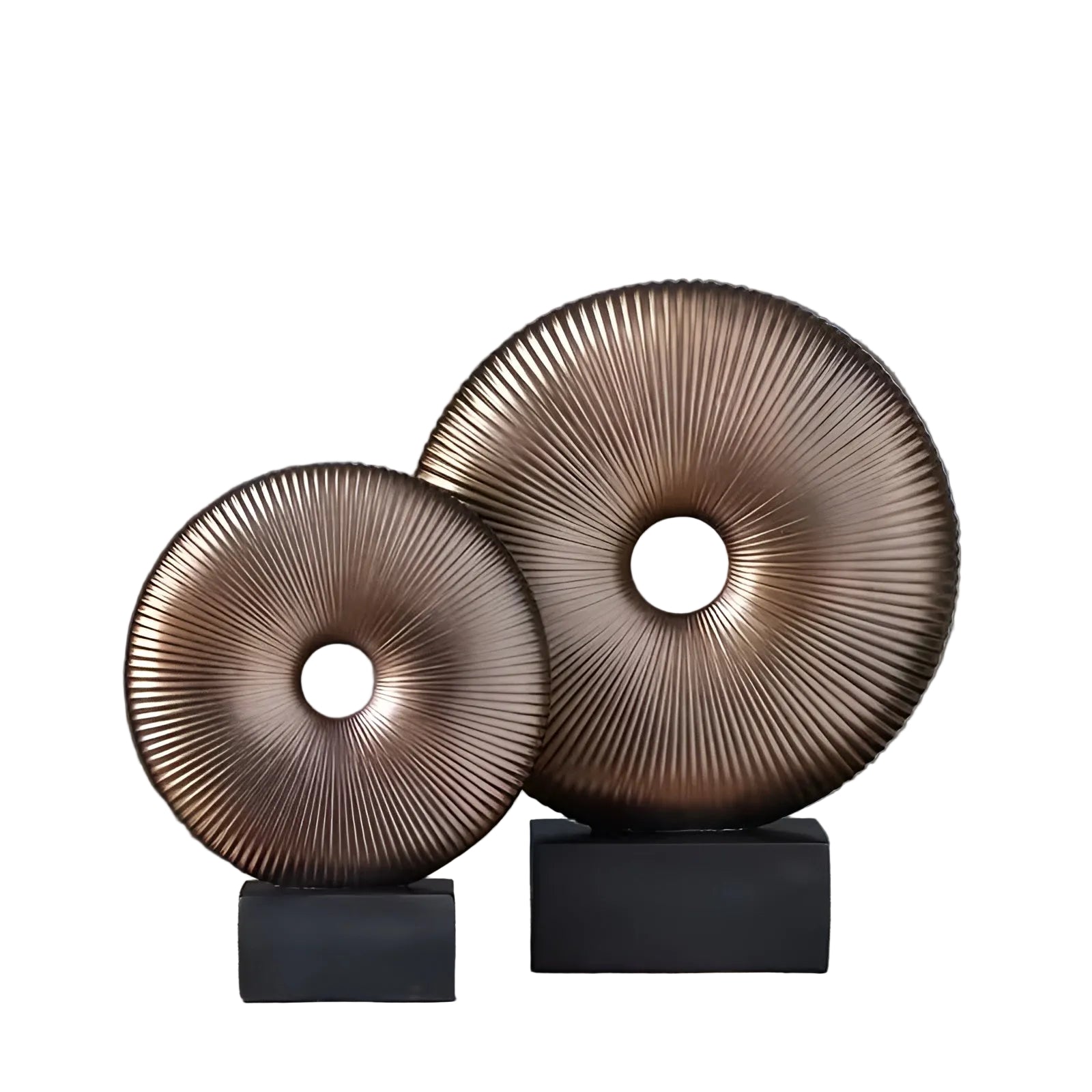 Runde Skulptur im Vintage-Stil – Chinesisch Inspiriert | Stilvolle Wohnraumdekoration aus Resin