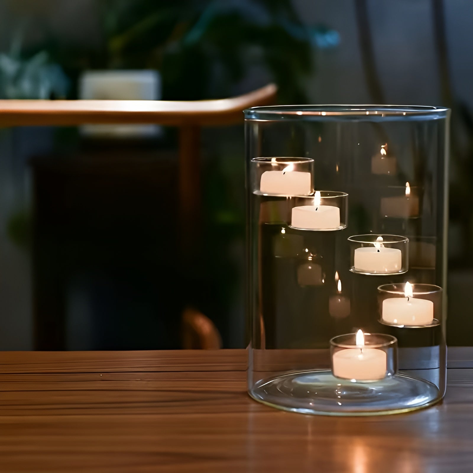 Großer Drehbarer Glas-Kerzenhalter – Europäischer Stil | Elegante & Dekorative Tischdekoration - Wohnzubehör