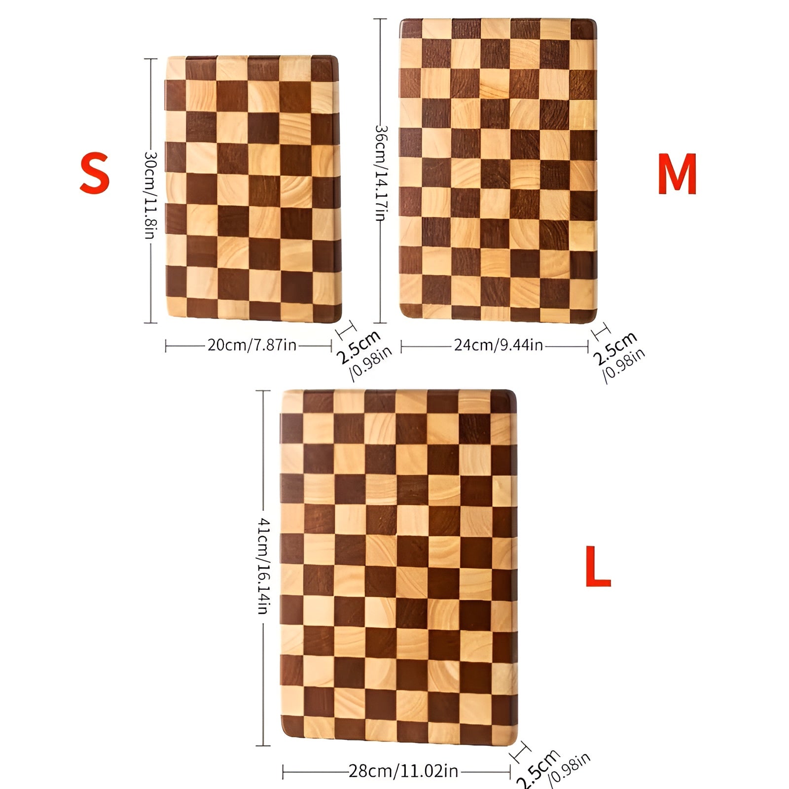Schachbrett-Schneidebrett aus Holz – Dekorativ & Robust | Ideal zum Schneiden und Servieren