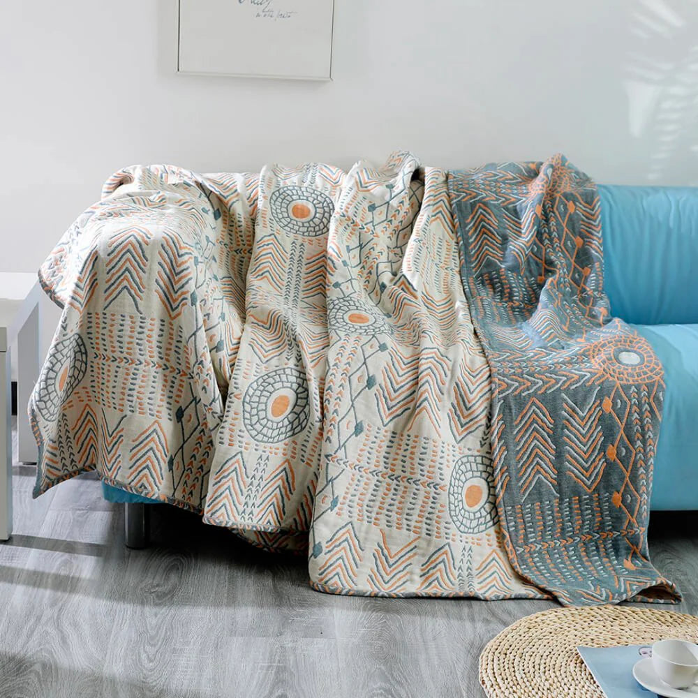 Wendedecke mit Boho-Mandala – Weich und Dekorativ | Perfekt für Sofa und Bett