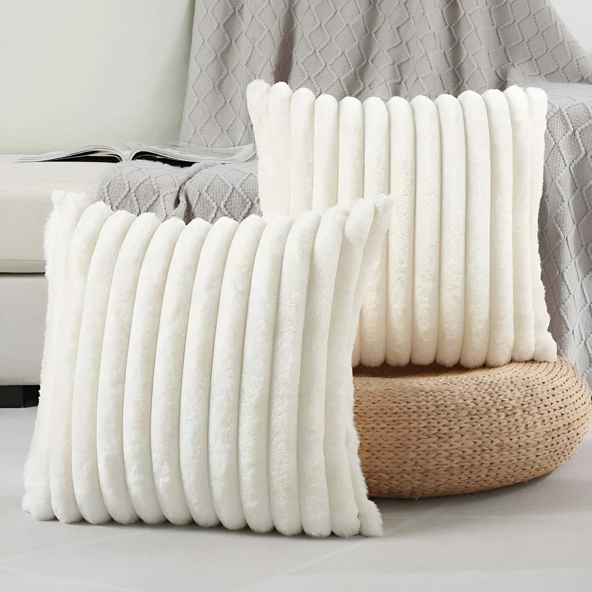 Weicher Zierkissenbezug – gemütlich und bequem | Ideal für Sofa und Bett - Weiß / 45 x 45 cm - Bettwäsche-Set