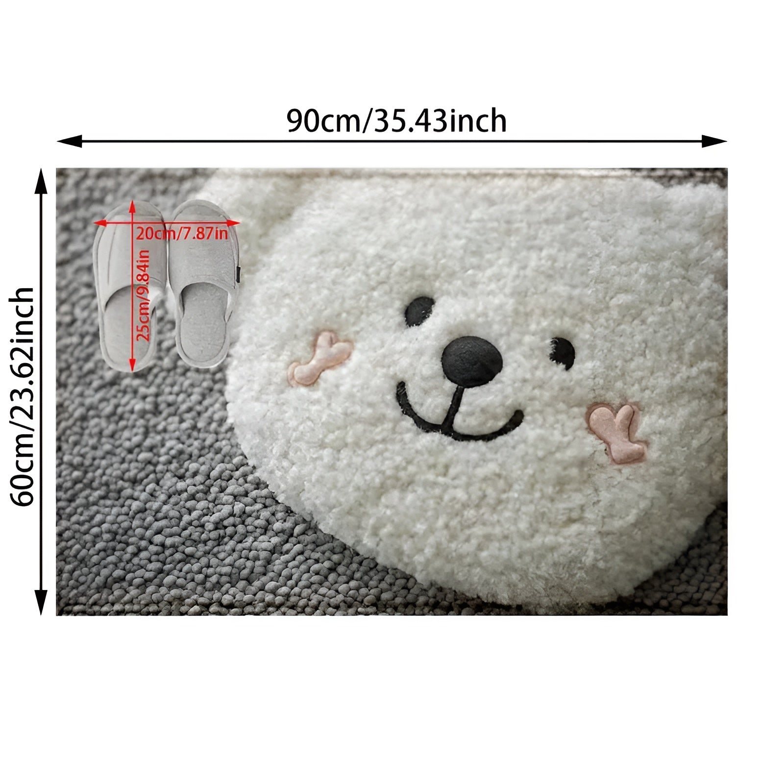 Badezimmerteppich mit Bärenmotiv – Weich & Rutschfest | Dekorative Matte für Zuhause