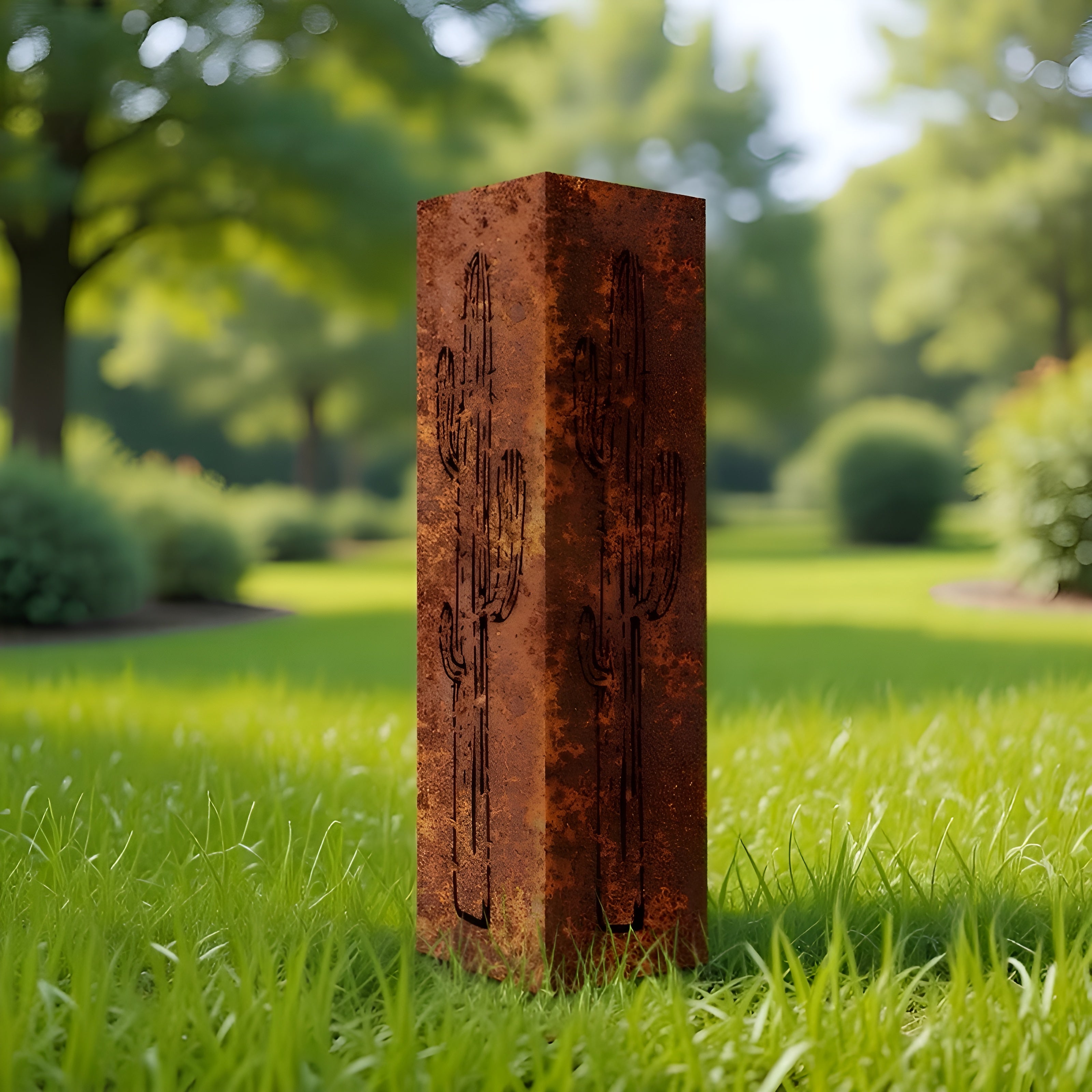 3D Metall-Kaktus Gartenlaterne – Rustikale Dekoration für Garten & Balkon | Dekoratives Windlicht im Wüstenstil