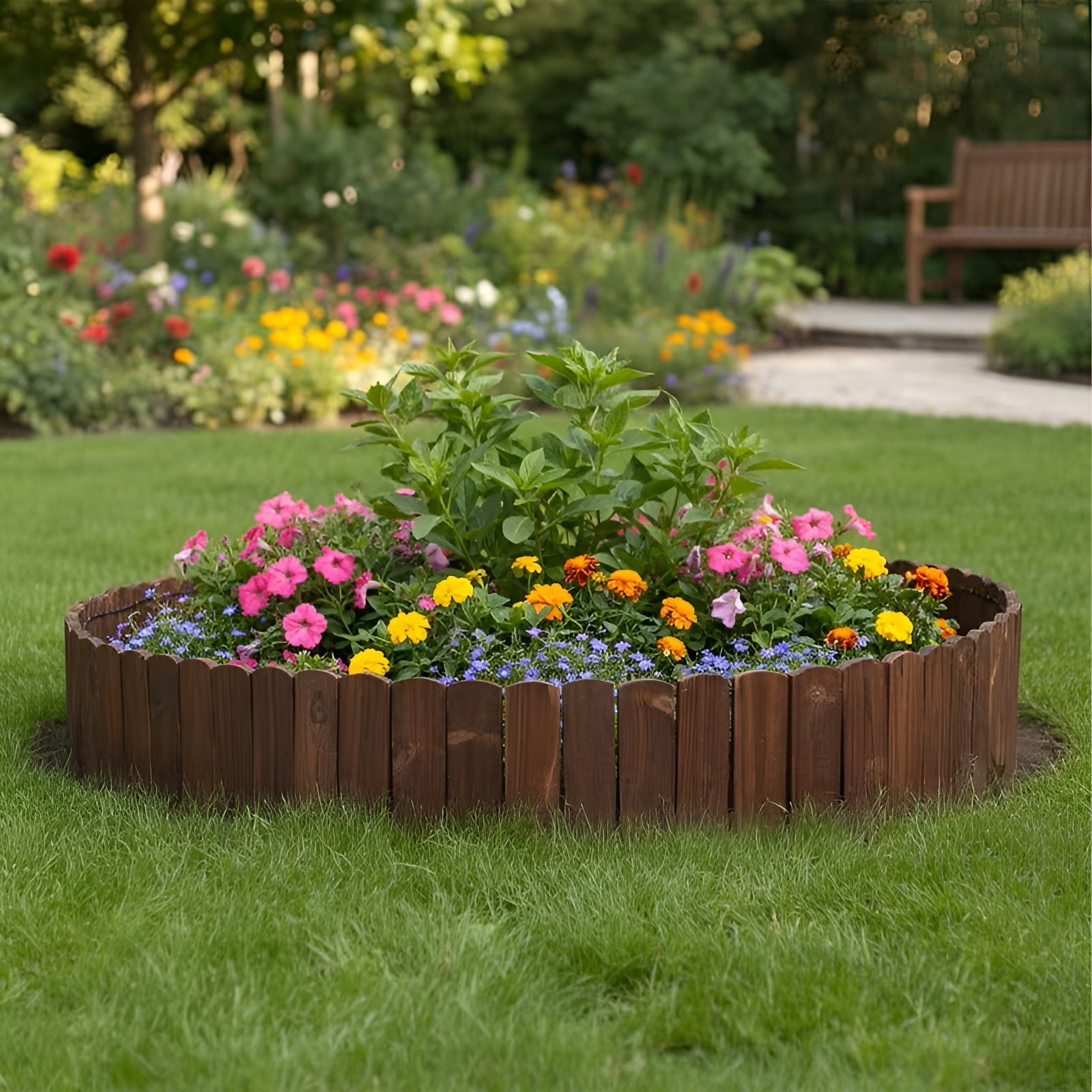 Gartenumrandungszaun Dunkelbraun – Dekorative Karottenrahmen-Rasenumrandung Für Blumenbeete Und Landschaftsgestaltung