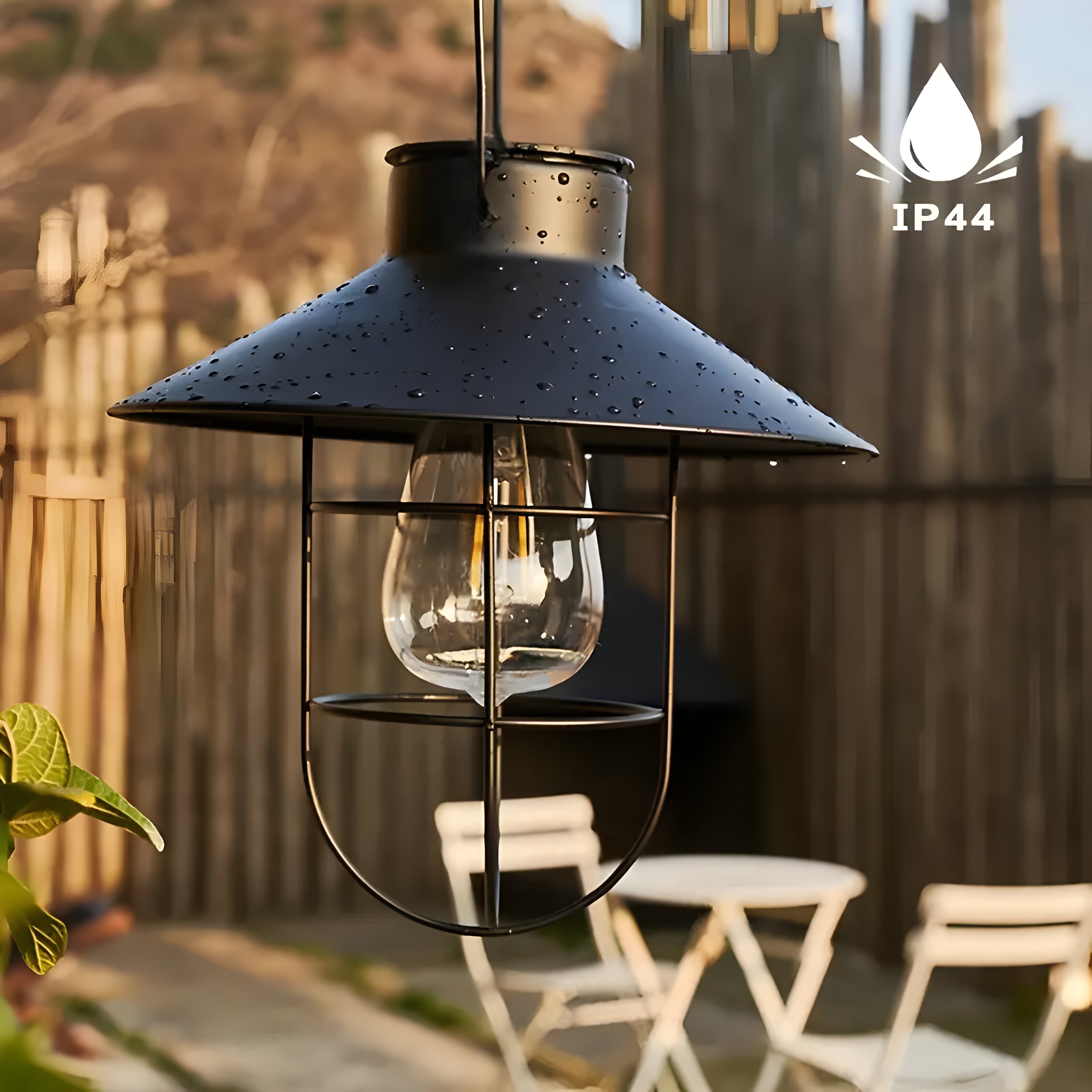 SolarGlow Duo - 2pcs Solar Vintage Outdoor Laternen Schwarz Metall