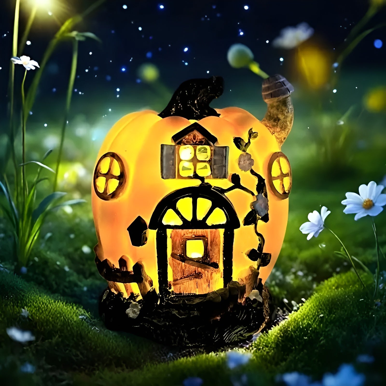 Solar Kürbishaus – Leuchtende Garten-Deko mit LED | Perfekt für Halloween, Balkon & Terrasse