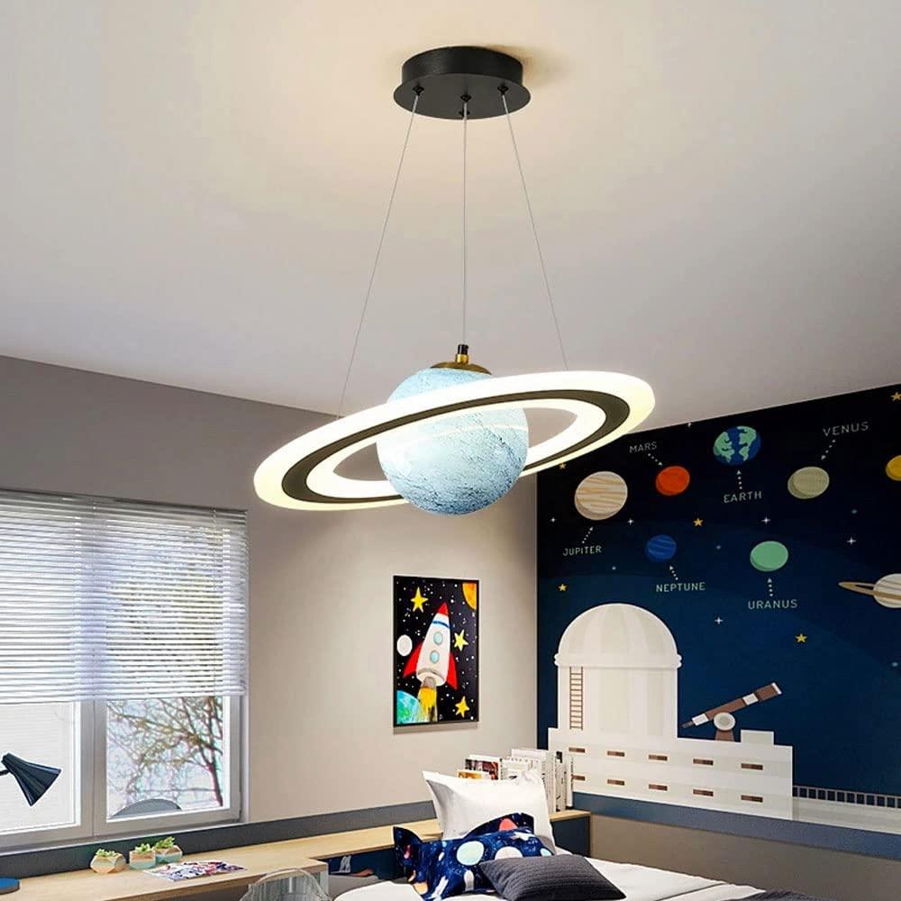 SpaceShine Light - Moderne Weltraum-Planet LED Pendelleuchte