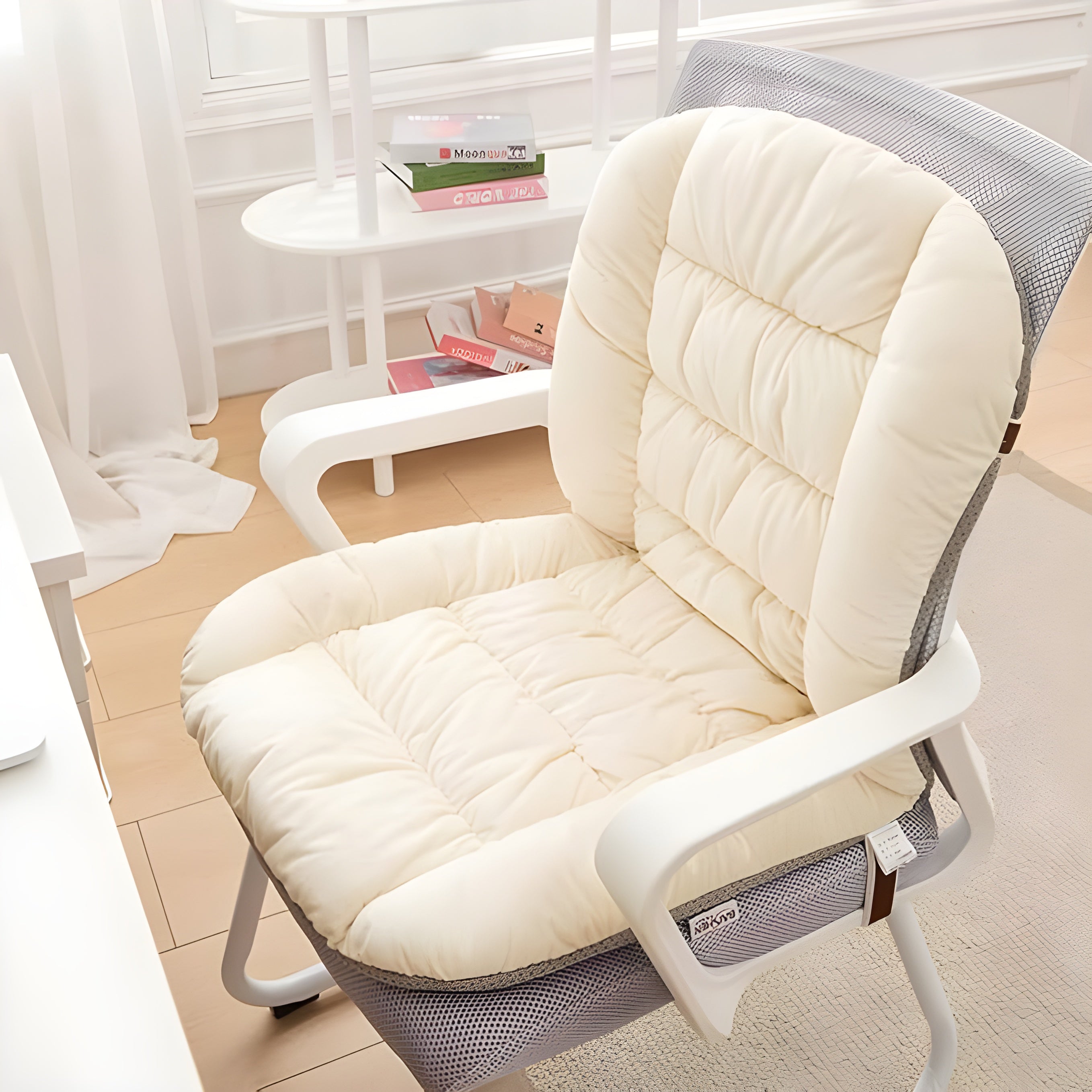 Dicke Sitzkissen für Stühle – weich warm und bequem | Ideal für den Wohnbereich und das Büro - Weiß - Kissen