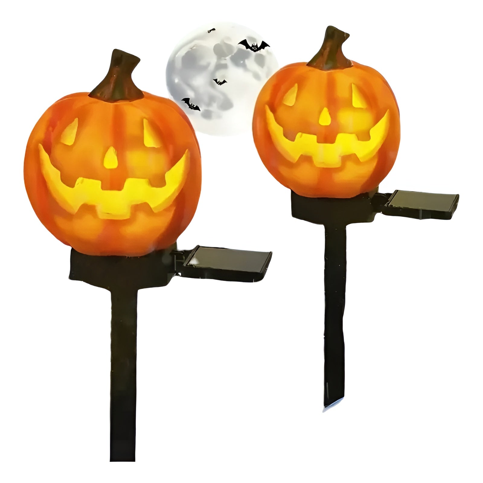 Halloween Solar-Laterne in Kürbisform – Dekorative LED Gartenleuchte | Ideal für Hof, Terrasse & Garten(2-Stück)