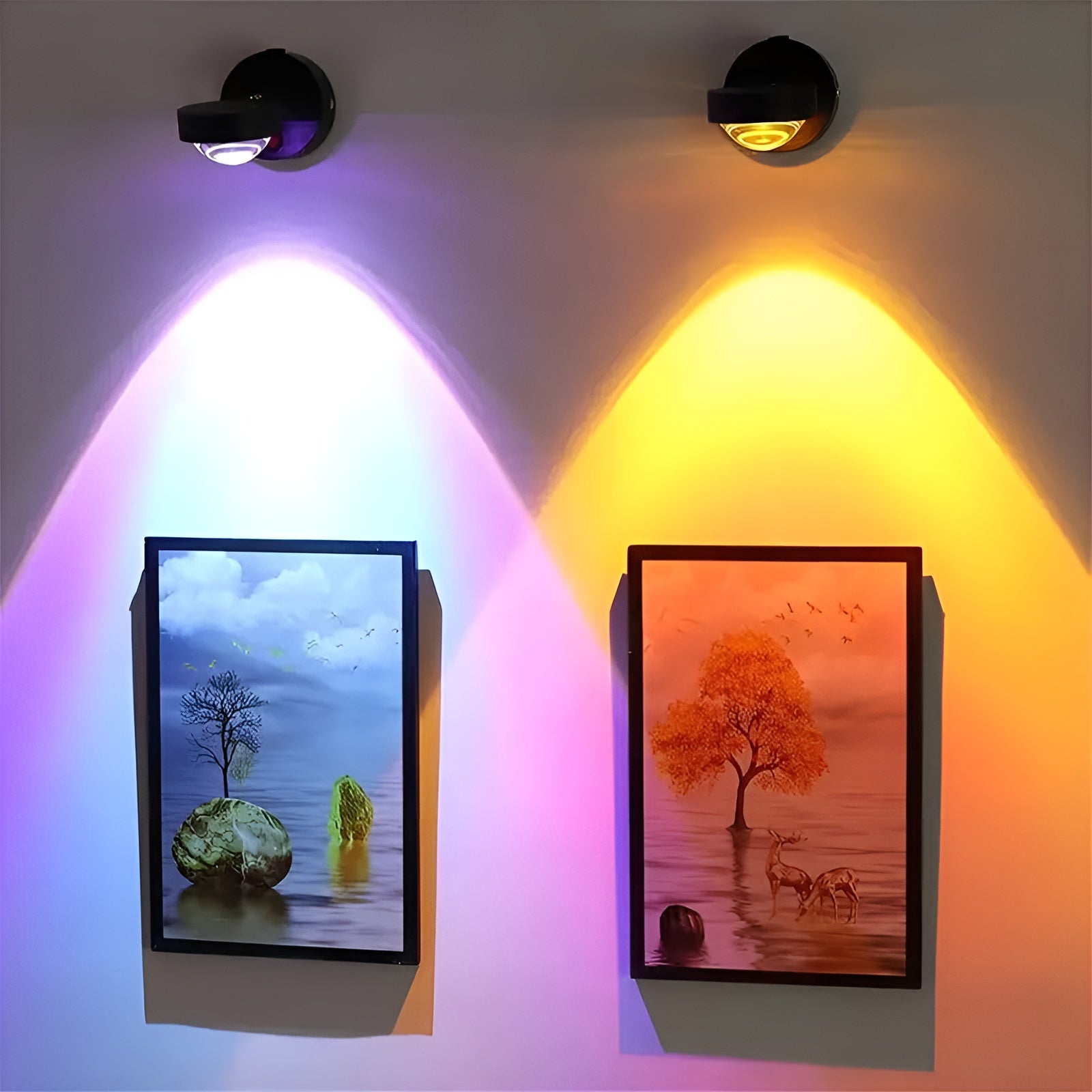 LED-Wandleuchte 360° Drehbar- Atmosphärisches Stimmungslicht,& Dimmbar | USB-Aufladbar für Zuhause