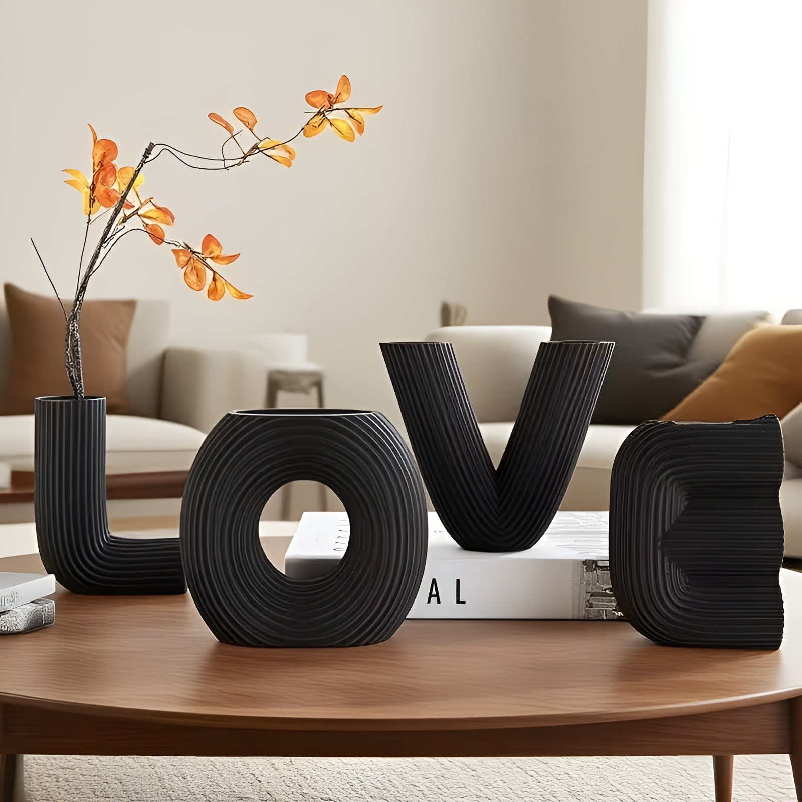 4er Set Deko-Figuren Liebe – Dekoratives Kunststoff-Design | Perfekt für Wohnraum Regal & Geschenk - Dekofigur