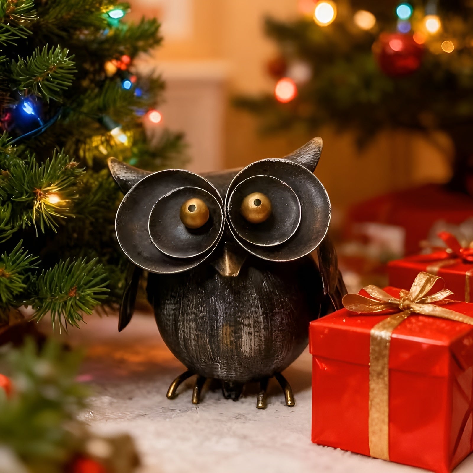 Eulenfigur aus Metall – Rustikal & Dekorativ | Stilvolle Deko für Haus und Garten