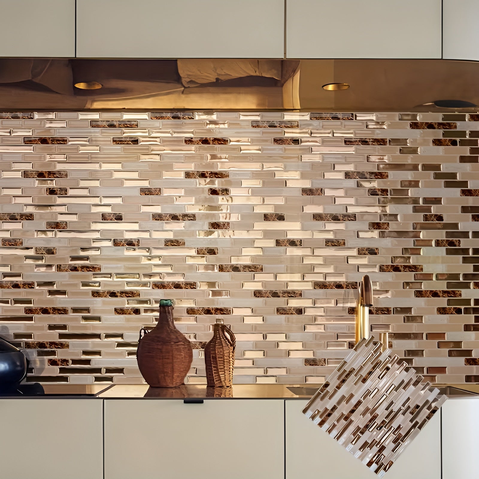 10er Set Selbstklebende 3D Wandfliesen in Gold – Hitzebeständig & Wasserdicht | Perfekt für Küche und Badezimmer