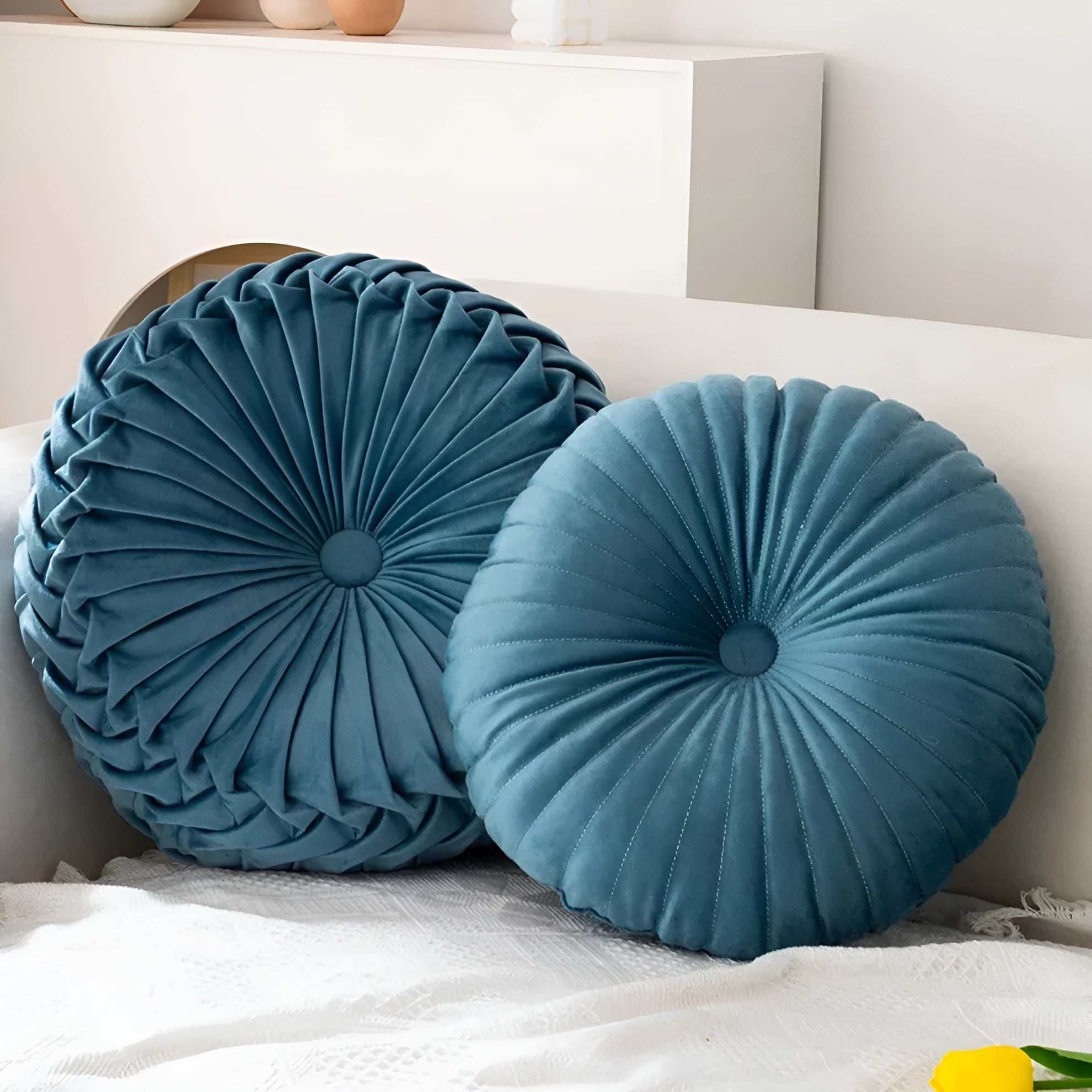 Flauschiges Kuscheliges Kissen – Dekorativ Und Besonders Weich | Perfekt Für Das Sofa Und Das Schlafzimmer - Blau