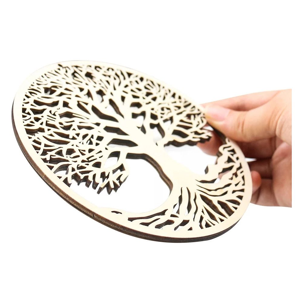 Tree of Life Wood Art - Hängende Hölzerne Yggdrasil Wanddeko - Elegare