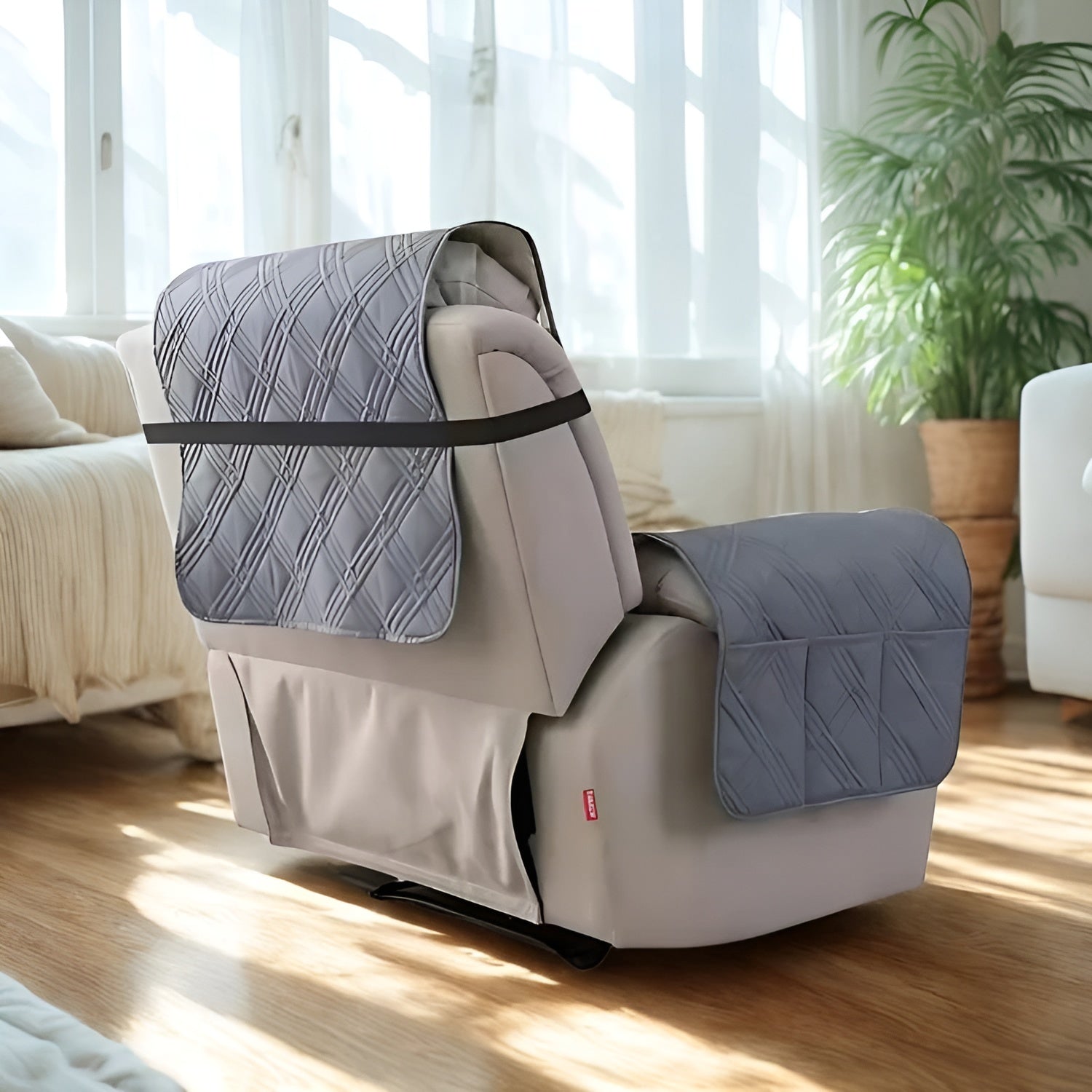 Wasserdichter Sesselüberwurf – Steppdesign in Rautenoptik | Schützt vor Flecken & Abnutzung