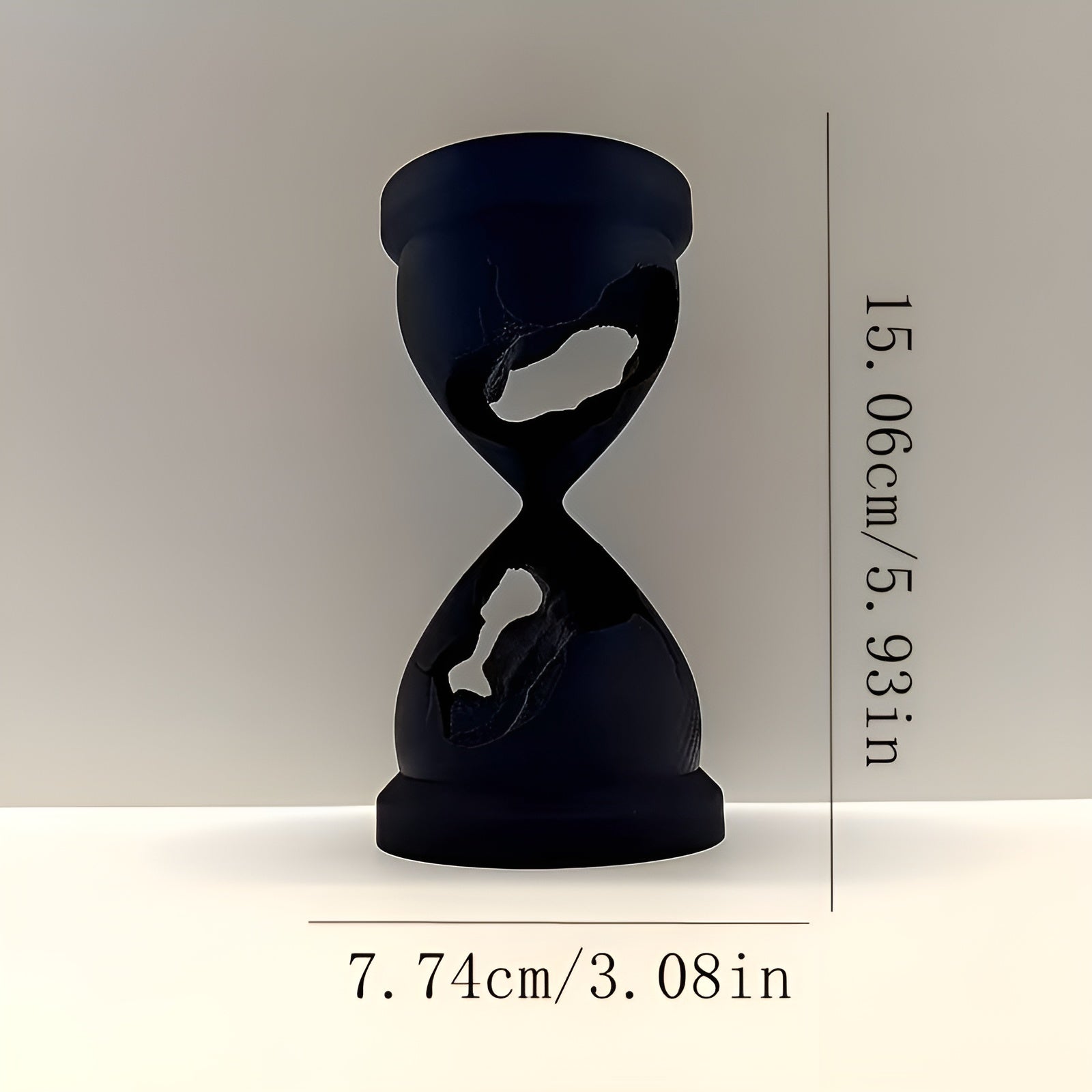 Abstrakte Tischdeko Sanduhr – Minimalistisch und Modern | Schwarze Deko für Büro und Zuhause - Sanduhr