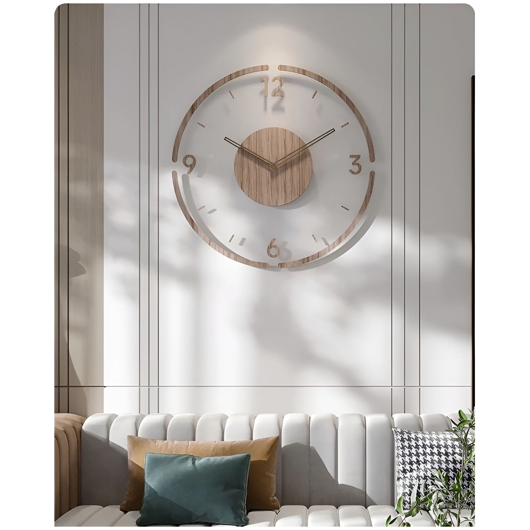 AcrylicCharm Clock - Moderne Transparente Acryl Holz Wanduhr Elegare