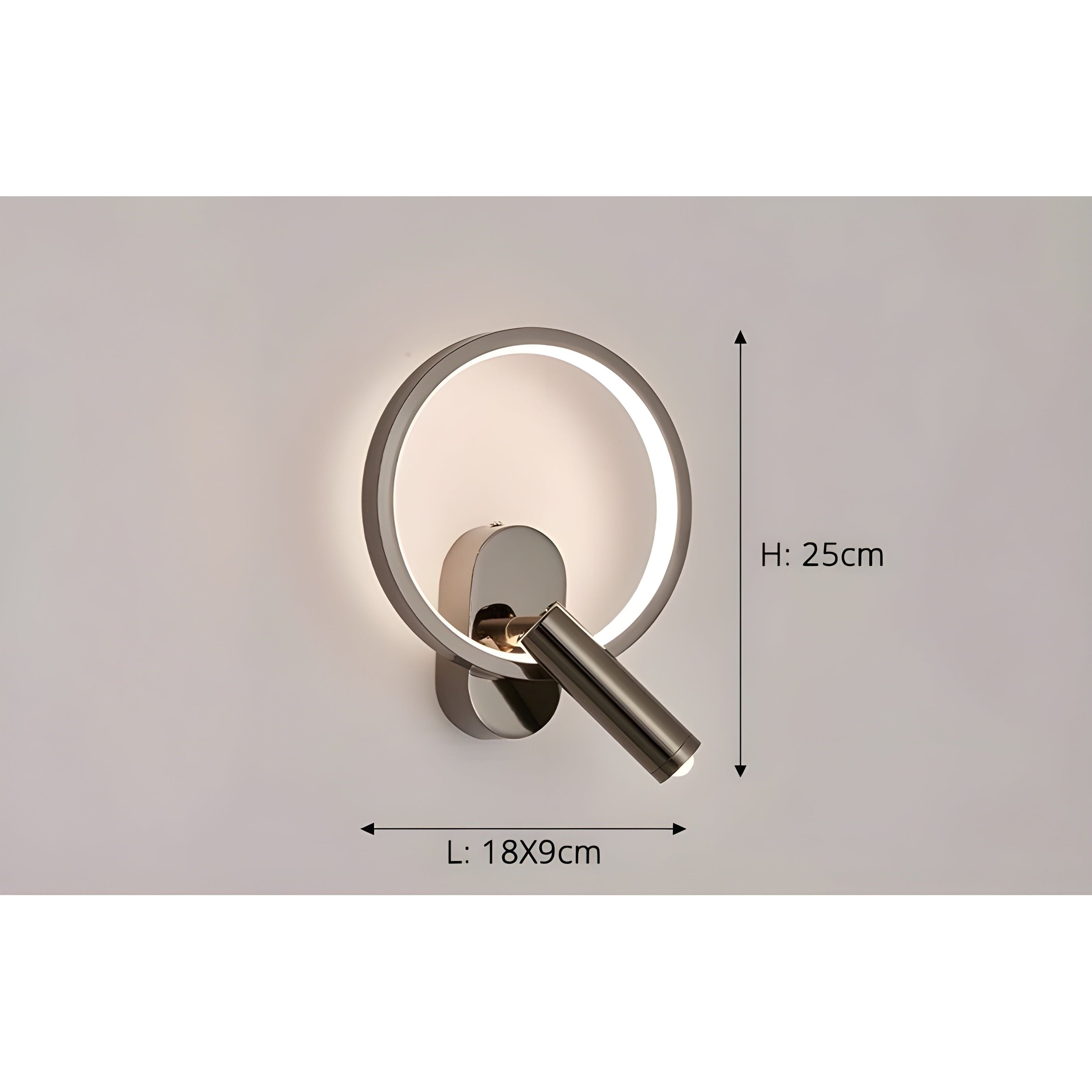 SpotGlow Lampe - Minimalistische Metall Design Wandleuchte