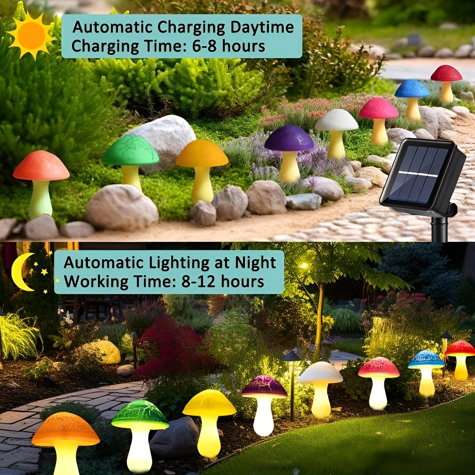 SolarMushroom Light - Haltbare Solarbetriebene Pilz Außenlandschaftslampe Elegare