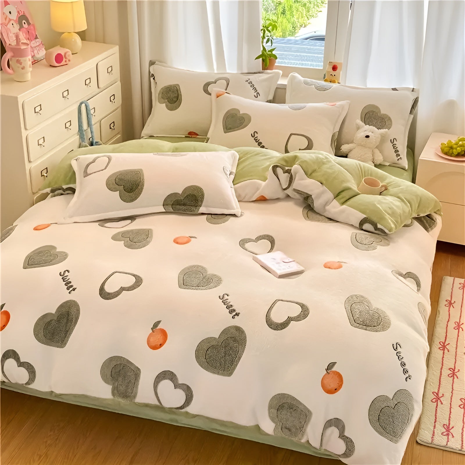 Milchvelours-Bettwäsche 3-teilig – Weich, Warm & Komfortabel | Für ein Gemütliches Schlafzimmer