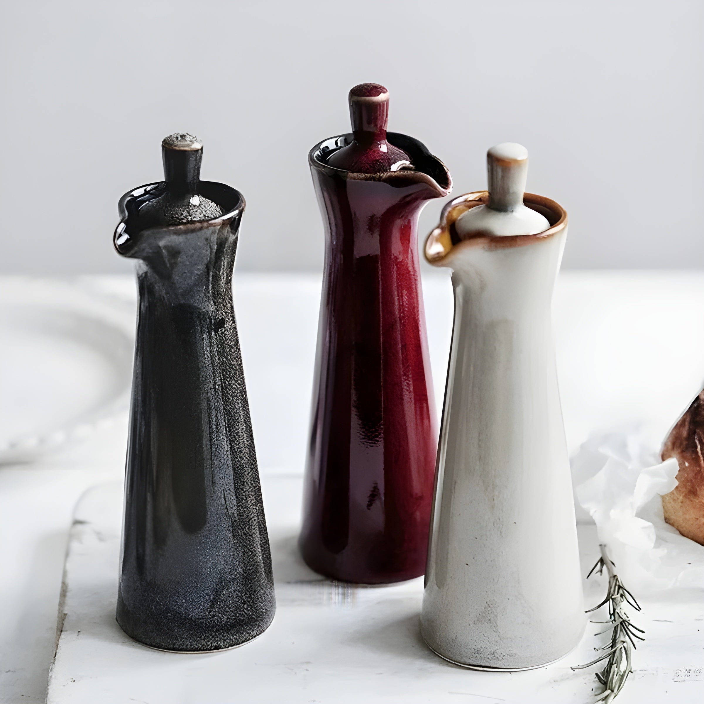 Öl- und Gewürzflasche aus Keramik – Stilvoll und Aromaschonend | Perfekt für Küche und Esstisch - Luftbefeuchter
