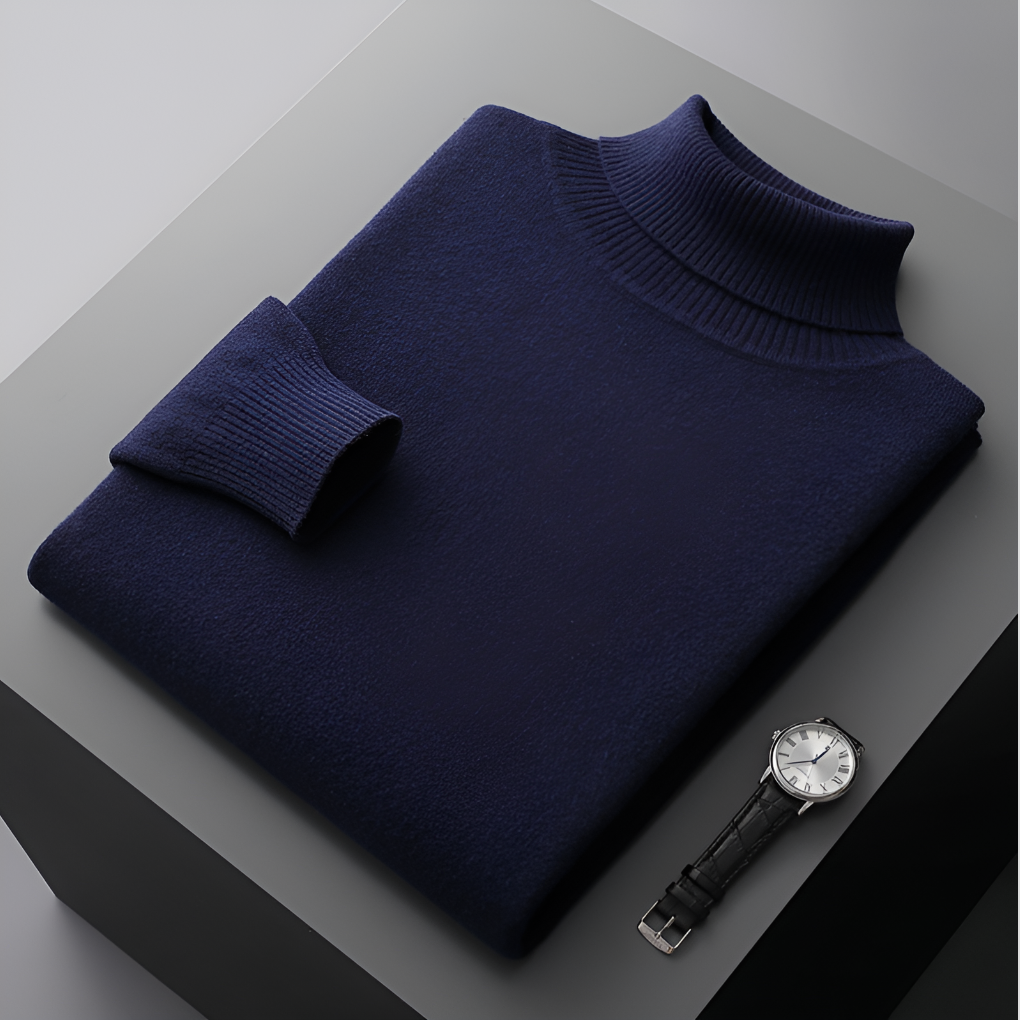 Kaschmir-Rollkragenpullover in Braun – Herren