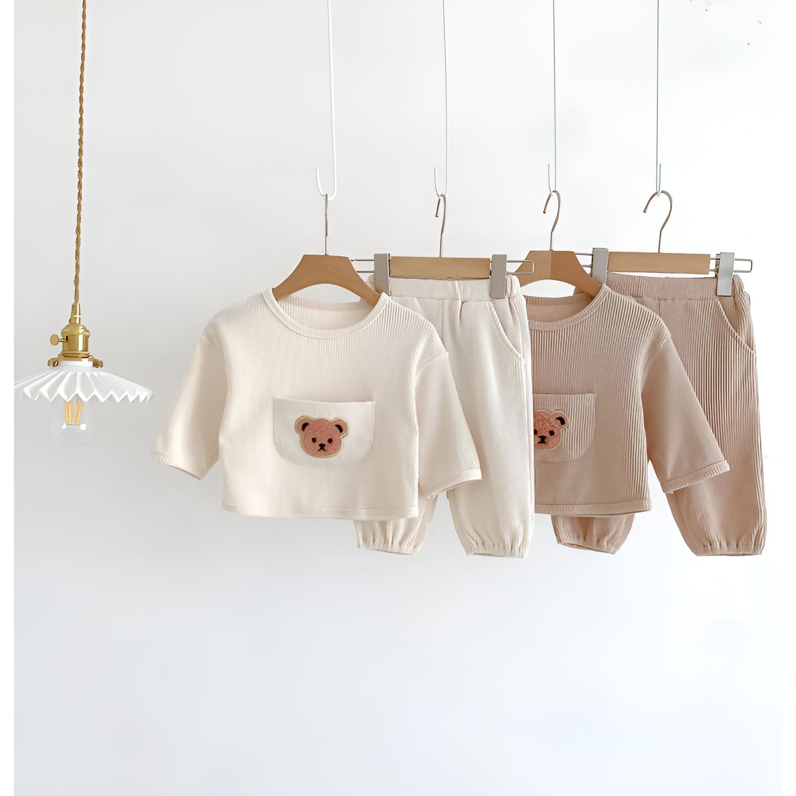 Waffle Bear - Liebenswerter Bär Passendes Set für Babys (Langarmshirt + Hose) - Elegare